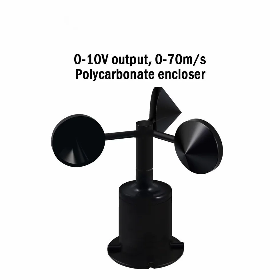 Sensore di velocità del vento con corpo in policarbonato Anemometro con trasmettitore di velocità del vento in uscita 0-10 V