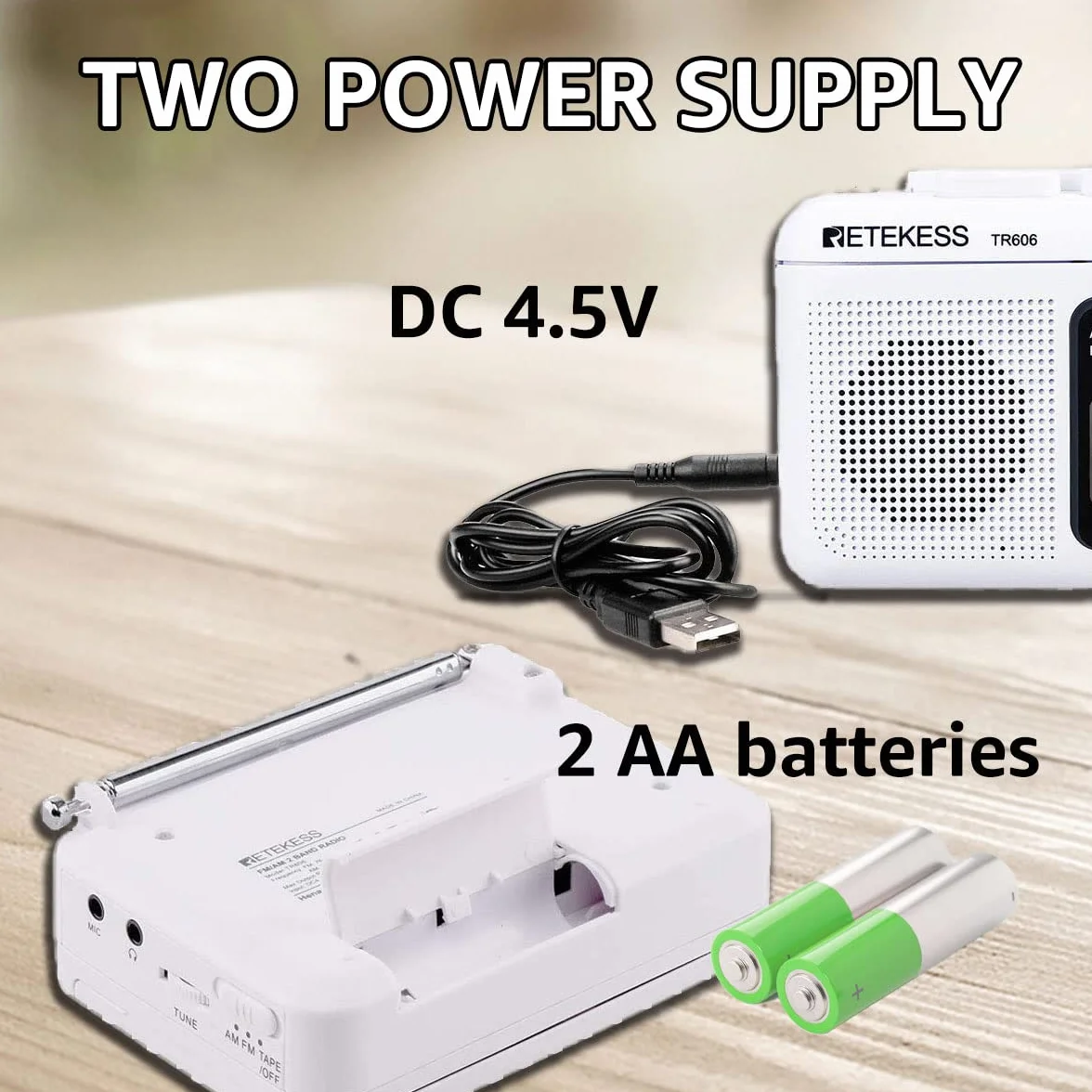 Retekess TR606 Registratore a Cassetta Portatile AM FM Radio