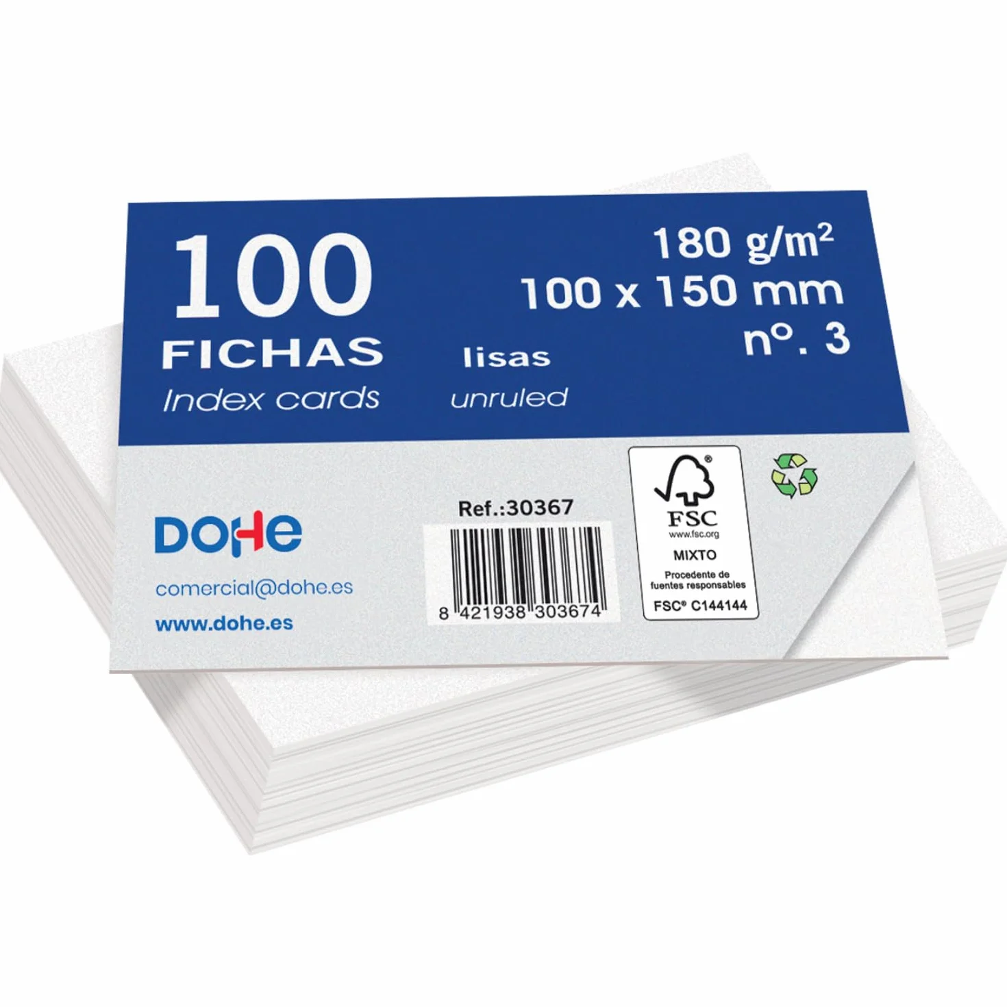Dohe Biglietti per scrivere appunti A6 15x10 cm 180 g/m² 100 pz Bianco
