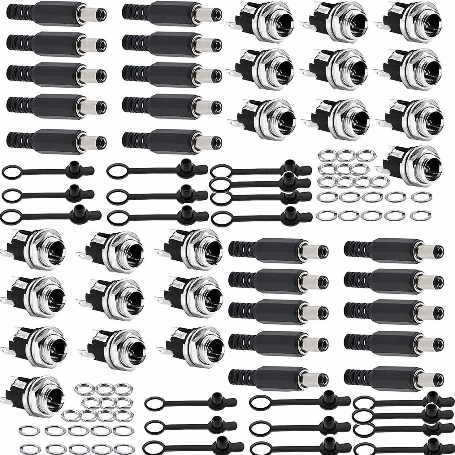 RUNCCI-YUN 12V DC Connettore Maschio Femmina 5.5mm x 2.1mm 5.5mm x 2.5mm Pannello