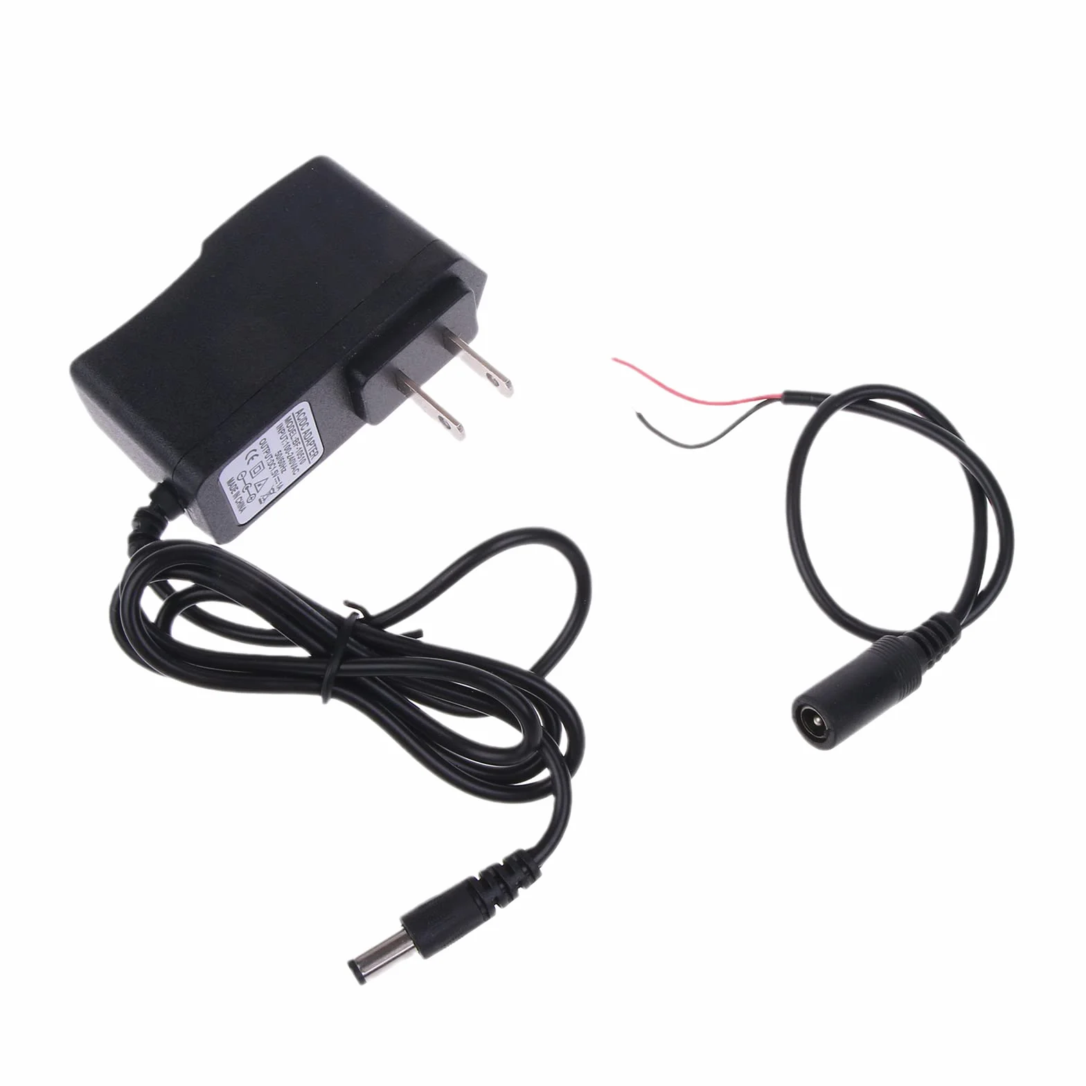 Batteria di ricambio 1,5 V 1 A alimentazione 100-240 V cavo 2 pin spina USA LR3 LR6 LR14 LR20 AA plastica nera
