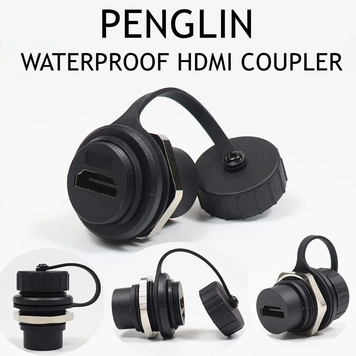 PENGLIN IP67 HDMI Panel Mount Coupler 2 Pack 4K 30Hz 3D HDR