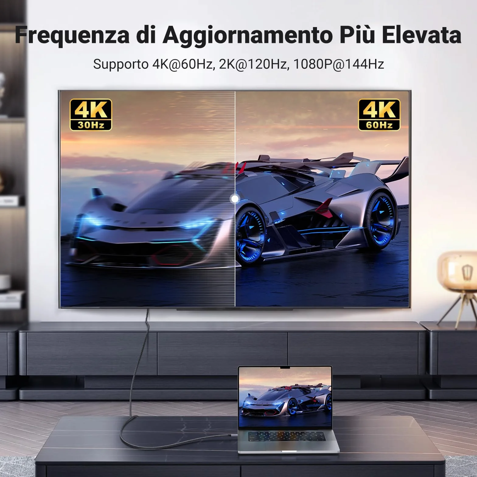 UGREEN Cavo USB C a HDMI 4K@60Hz UHD USB 3.0 Adattatore Tipo C Unidirezionale 2M