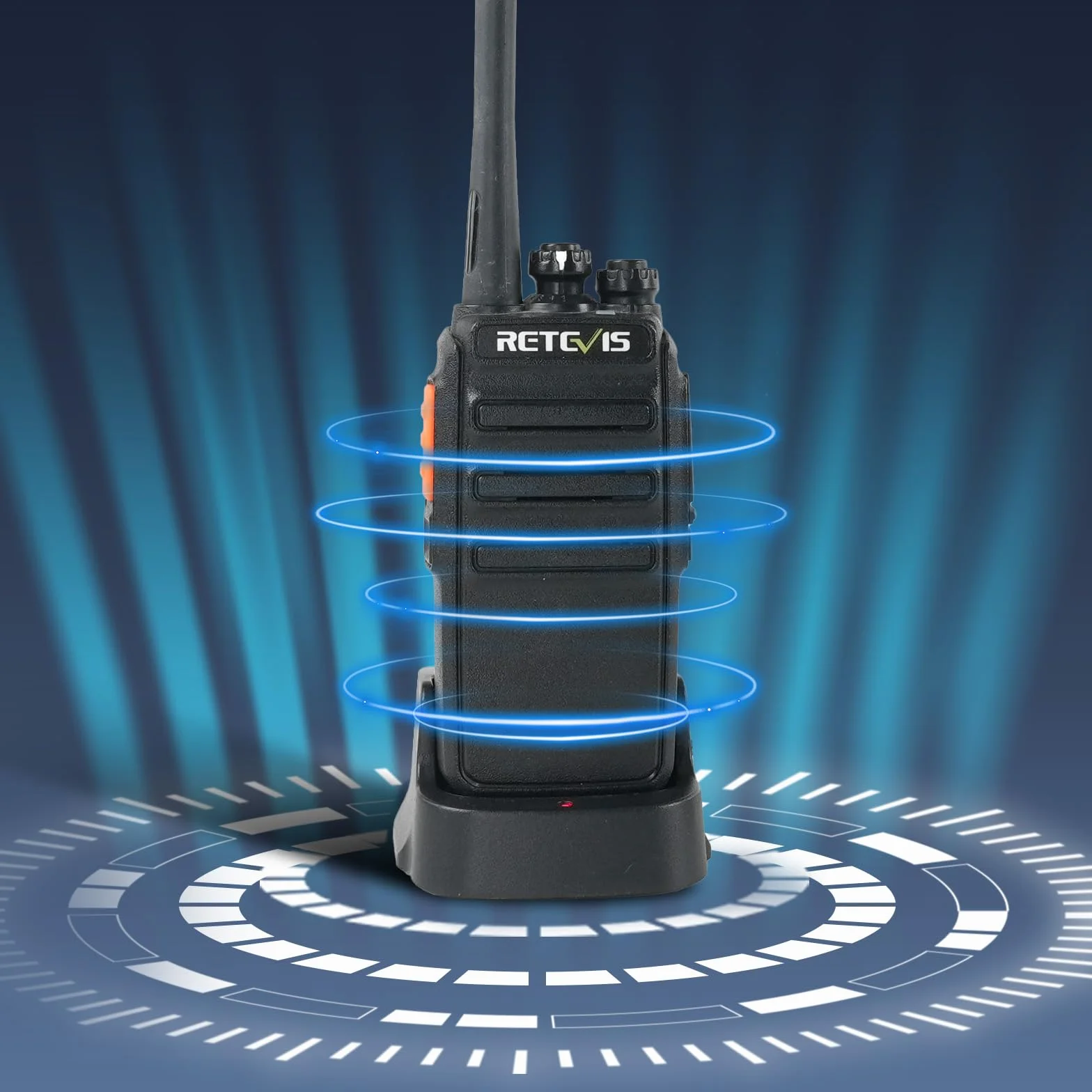 Retevis RT24 Caricabatterie Base USB Originale per Ricetrasmittente, Compatibile RT24/RT21, Nero