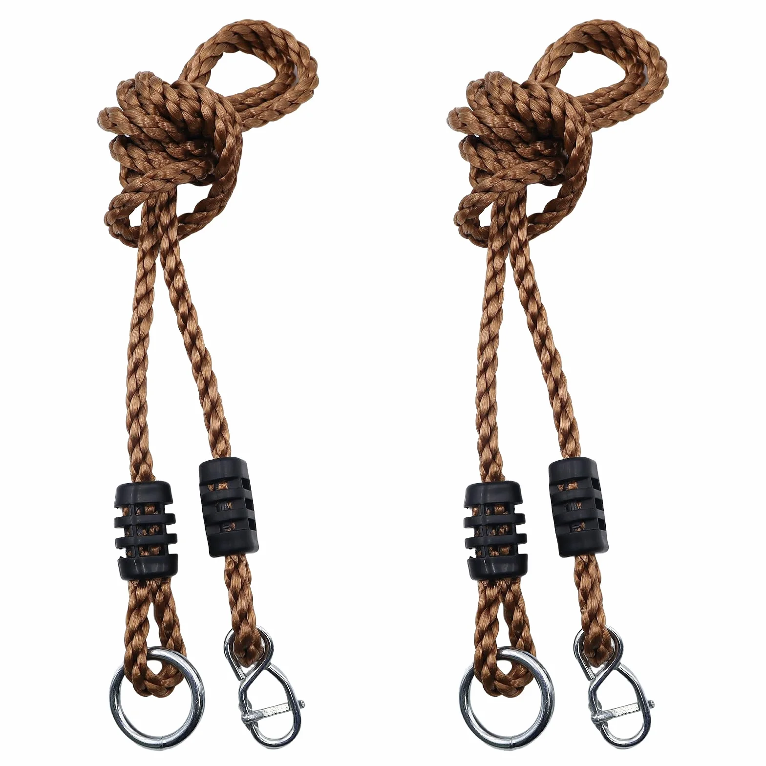 2 Pezzi Corde per Altalena Regolabili 2 M Corda per Altalena da Esterno Resistente Corda per Amaca Sospesa con Moschettone per Amache Altalene Campeggio