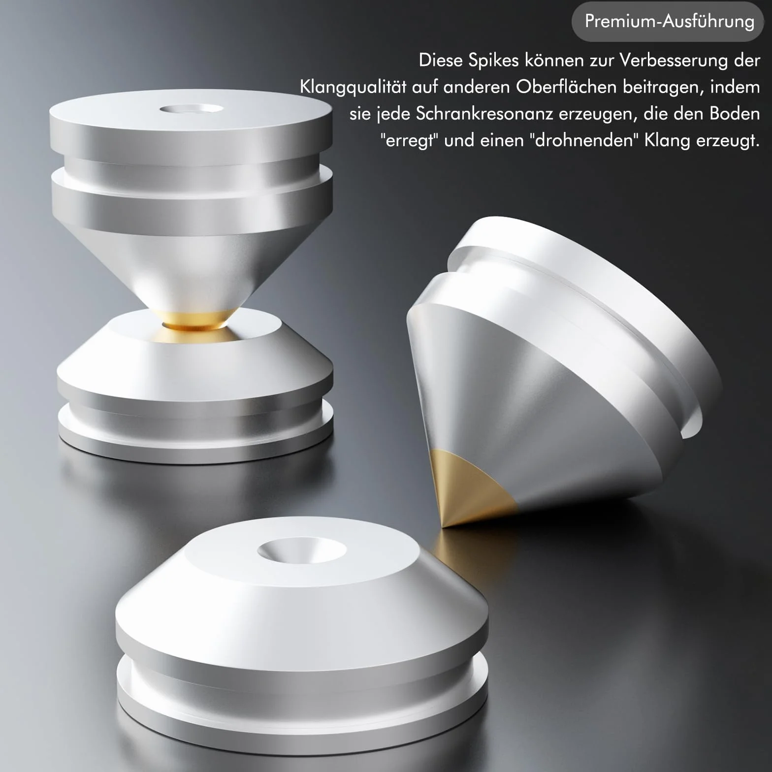 Monosaudio HiFi Speaker Spikes 27 x 24 mm Hi-End Speaker Pads Altoparlante Isolamento Antiurto