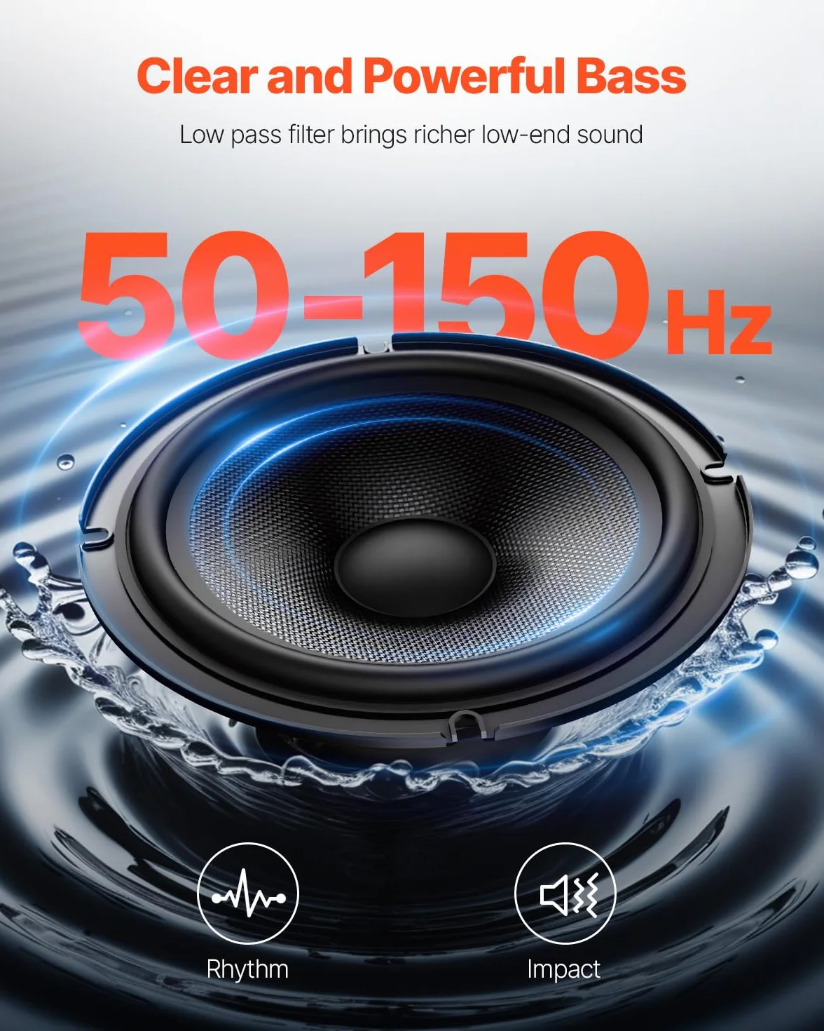 VEVOR Subwoofer auto 240 W 254 mm sottile sotto il sedile con amplificatore integrato
