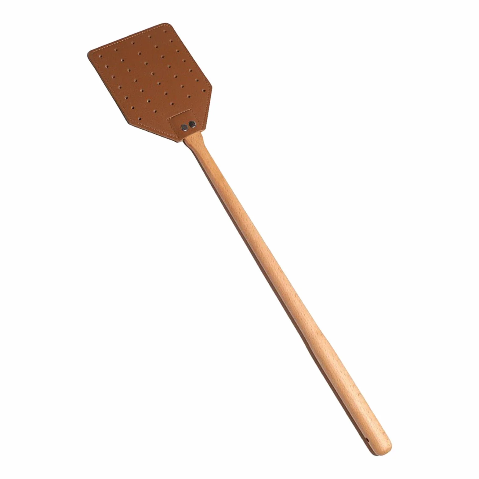 Scopino per mosche in legno robusto, sottotetto per vespe cava, sottaceto per mosche portatile, sottaceto per mosche in pelle | Scopino a mano con manico comodo per il giardino orto