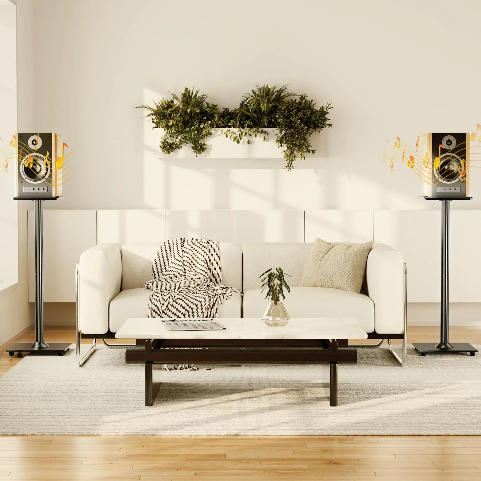 ELIVED Supporto altoparlante 808mm base vetro 10kg per Teufel JBL Sony
