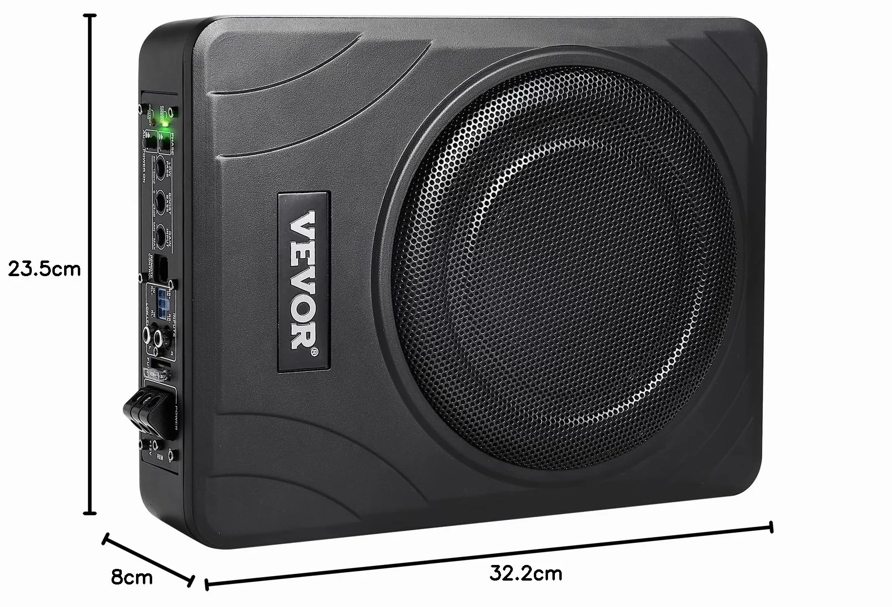 VEVOR Subwoofer per Auto Sotto Sedile 203 mm 300W Sistema Audio a Basso Profilo con Amplificatore