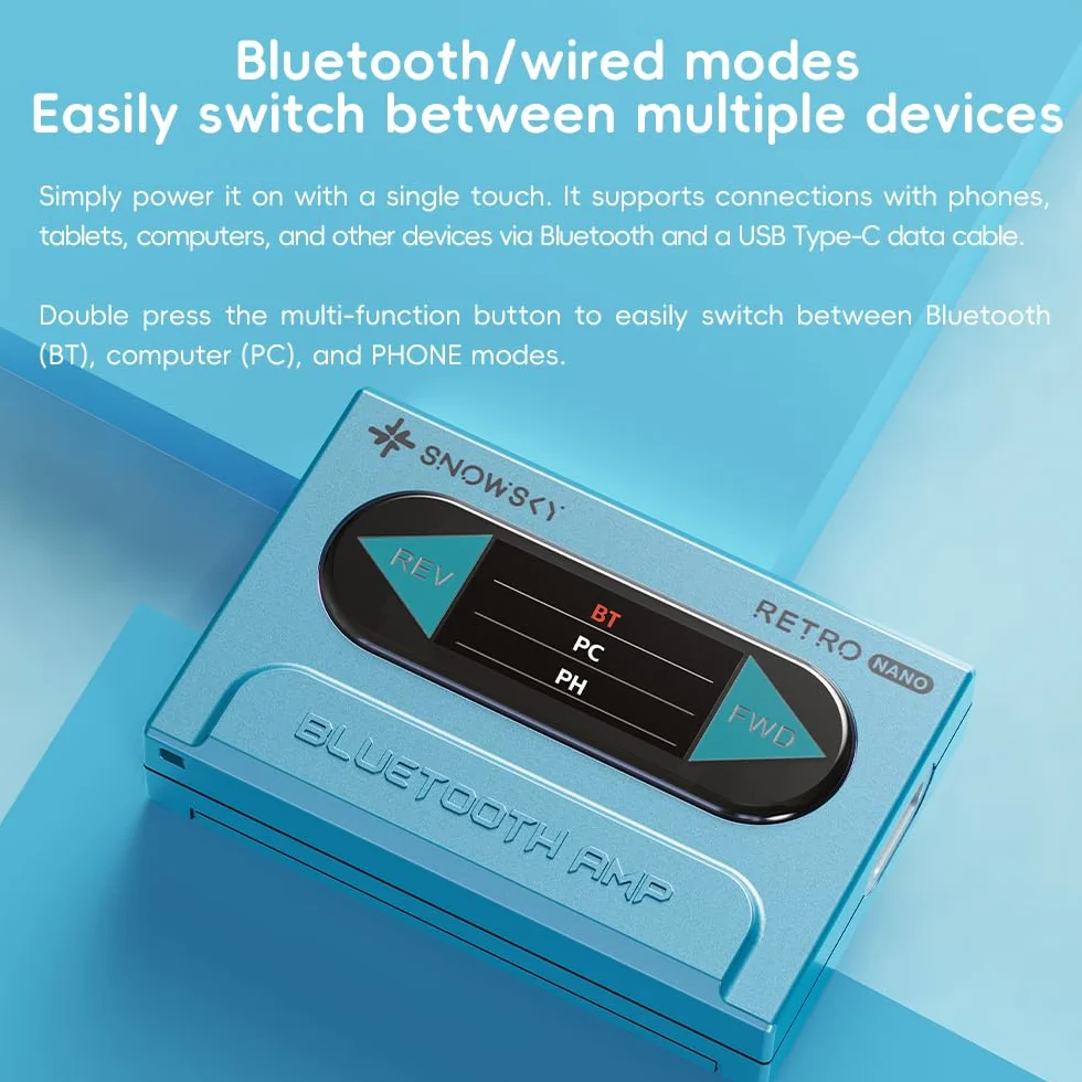 FiiO Snowsky Retro Nano Bluetooth USB DAC AMP LDAC aptX Adaptive aptX LL 3,5 mm sbilanciato 4,4 mm bilanciata bianco