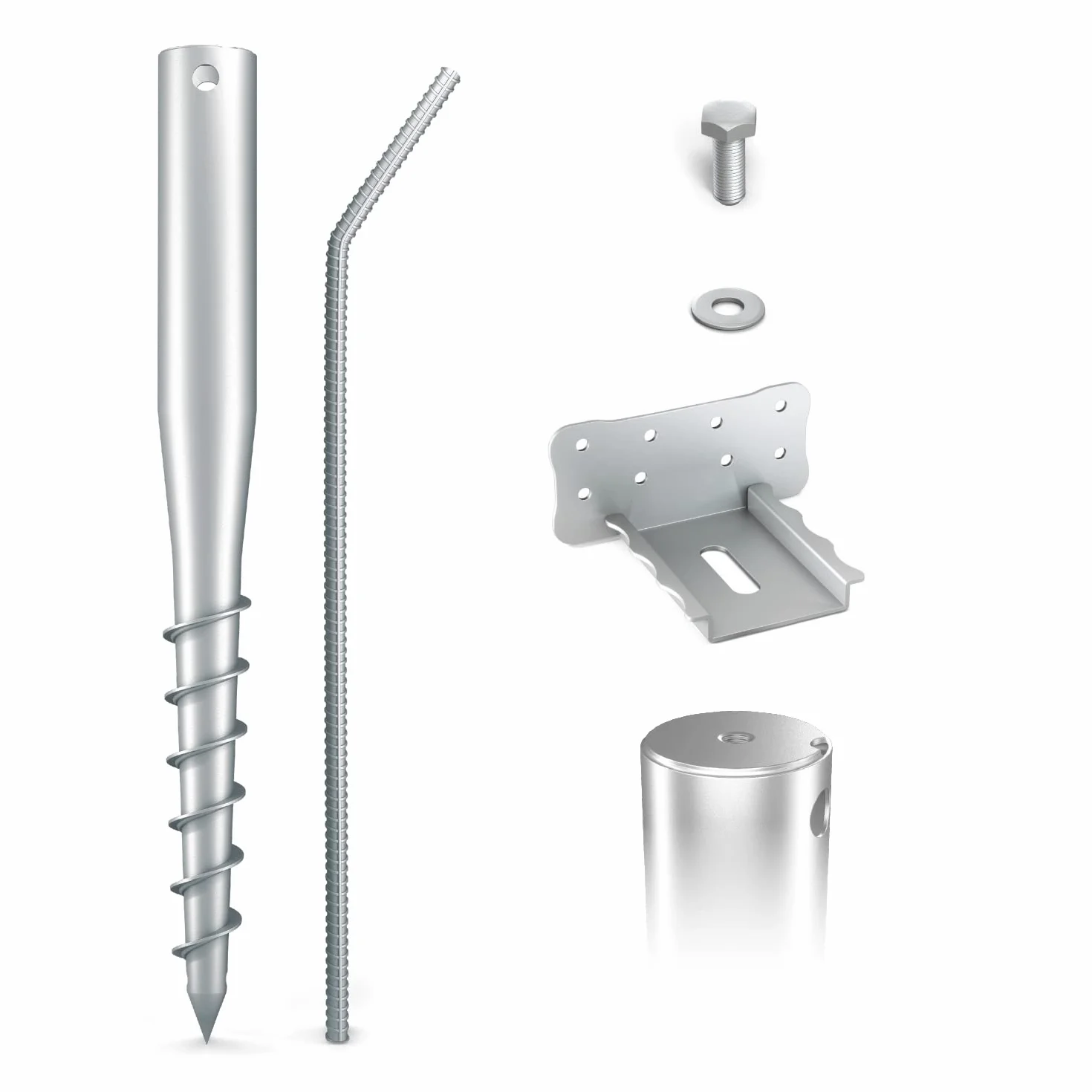 80 cm Base-Set 6er Fondazione a Vite + Accessori; Ø 60 x 2; M12