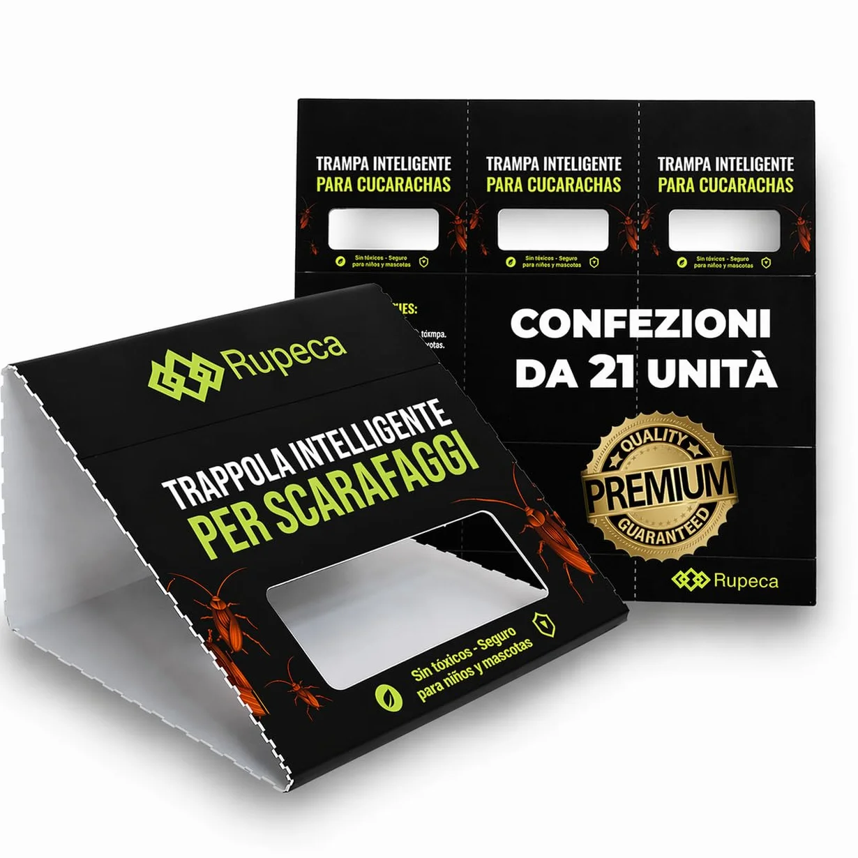 Trappole Scarafaggi Adesive 21 Pezzi Senza Tossici Trappola Blatte Interno Professionale Controllo Insetti Casa Cucina Bagno Sicuro Discreto Duraturo Alta Efficacia Senza Veleno Per Famiglia | RUPECA