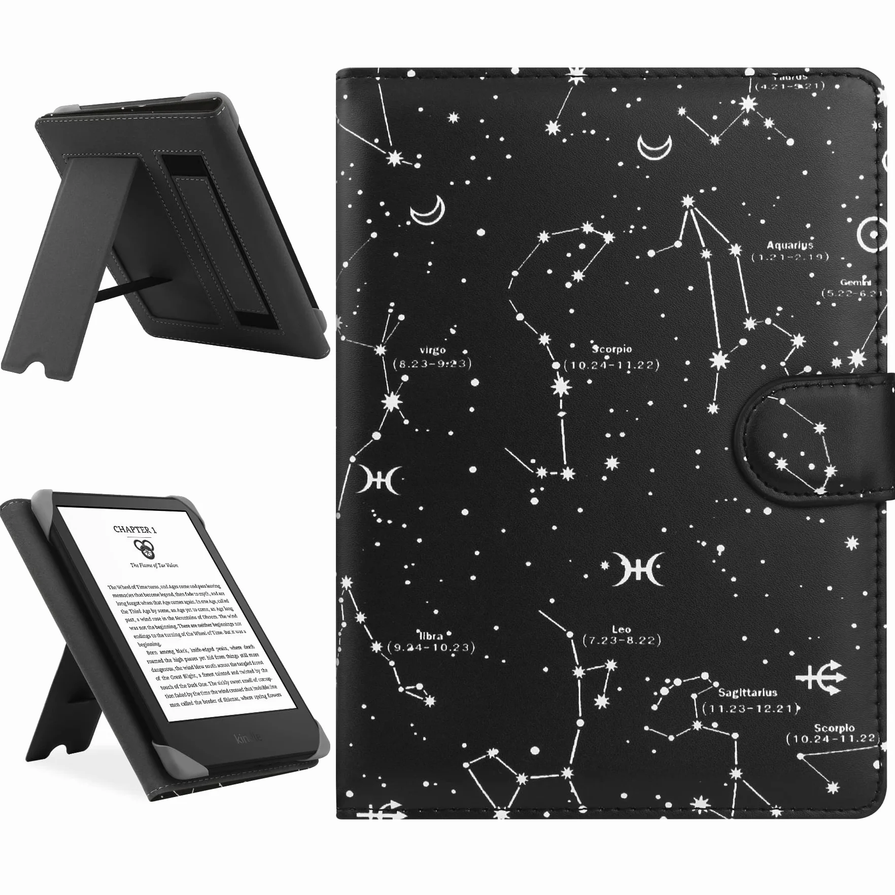 Custodia Universale 6-6.8'' Kobo PocketBook Tolino Sony E-Book Reader Kindle Paperwhite 2022 Kobo Clara HD Stand Cover costellazione