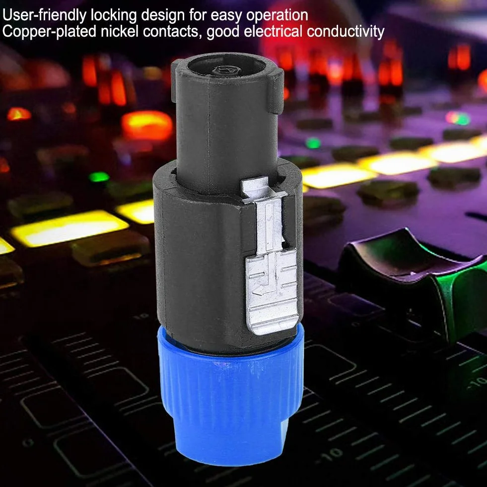 Walfront Connettore per Altoparlanti Audio C-NL4FC Speakon Plug 4 Pin Impermeabile Blu