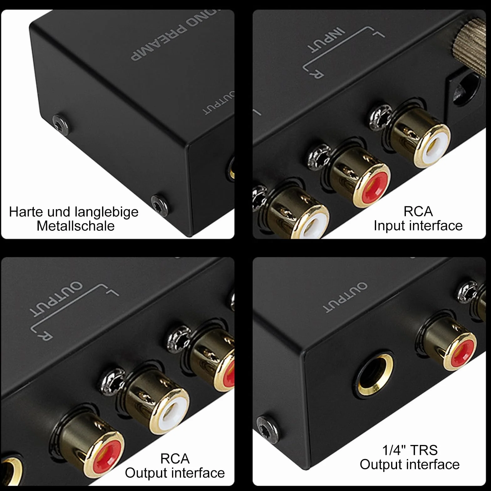 Preamplificatore Phono giradischi con adattatore DC 12V ingresso RCA uscita RCA spina UE
