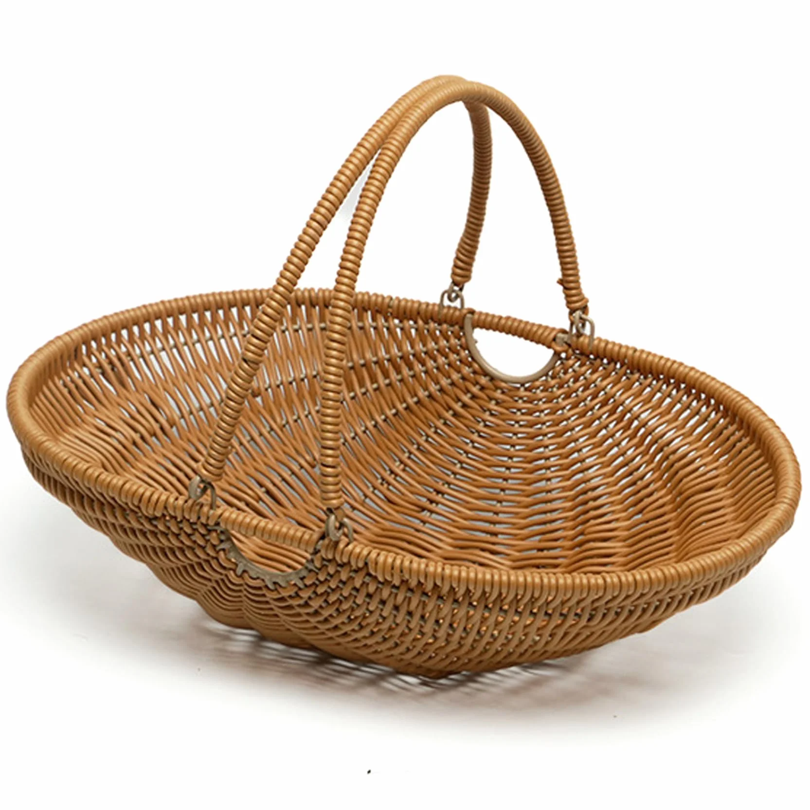 Cesto per la raccolta delle verdure dell'orto, cesto per la raccolta in tessuto PP con manico pieghevole, per riporre cucina della fattoria da picnic e decorazioni per casa