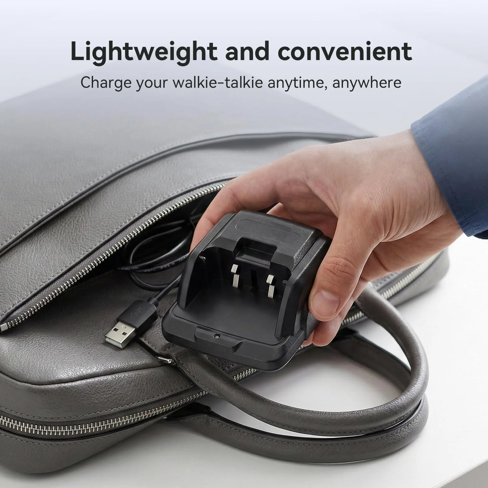 Retevis RT27 Caricabatterie Base di Ricarica Originale con USB Compatibile, Nero