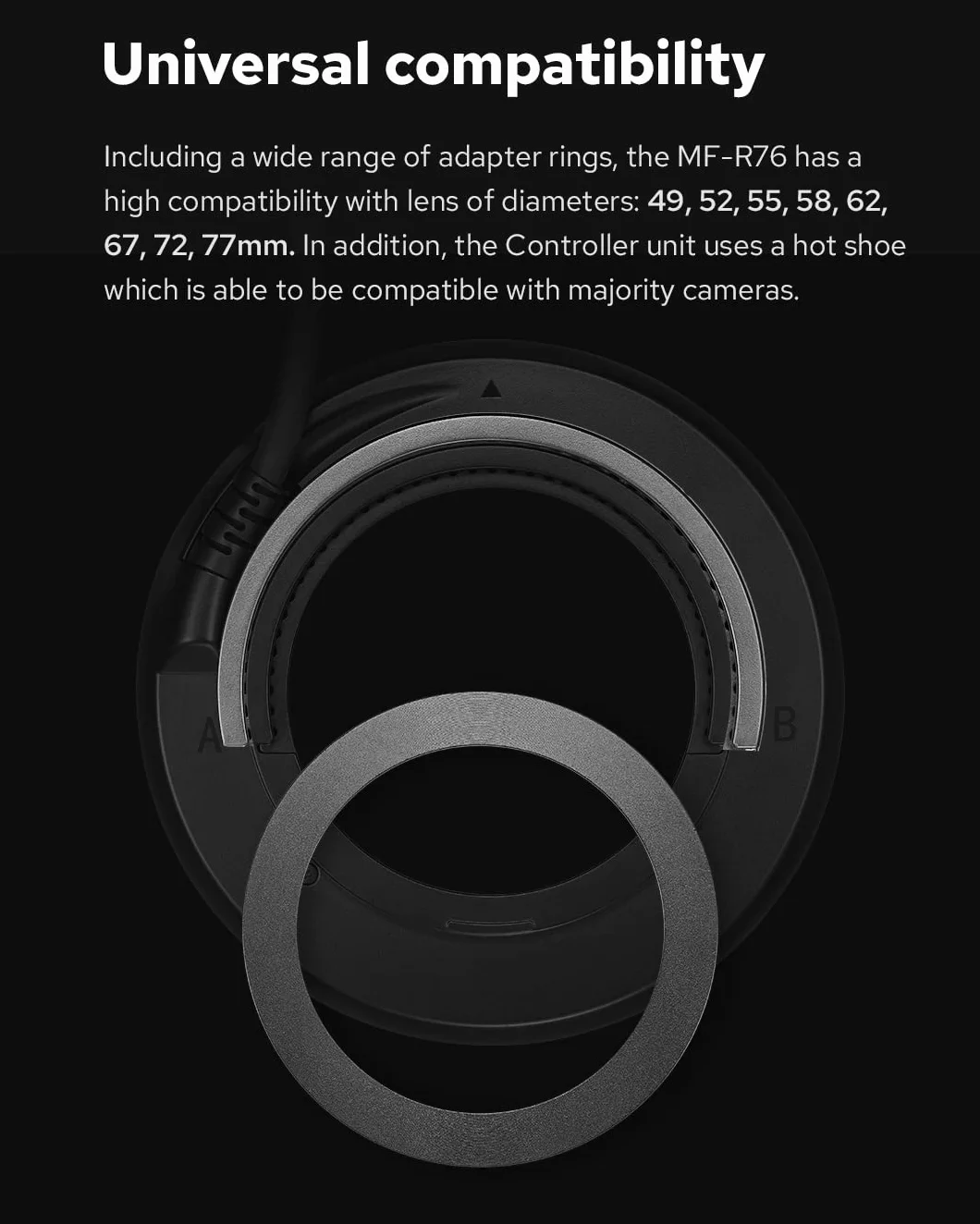 Godox MF-R76 Macro Ring Flash Light dla Canon Nikon Sony