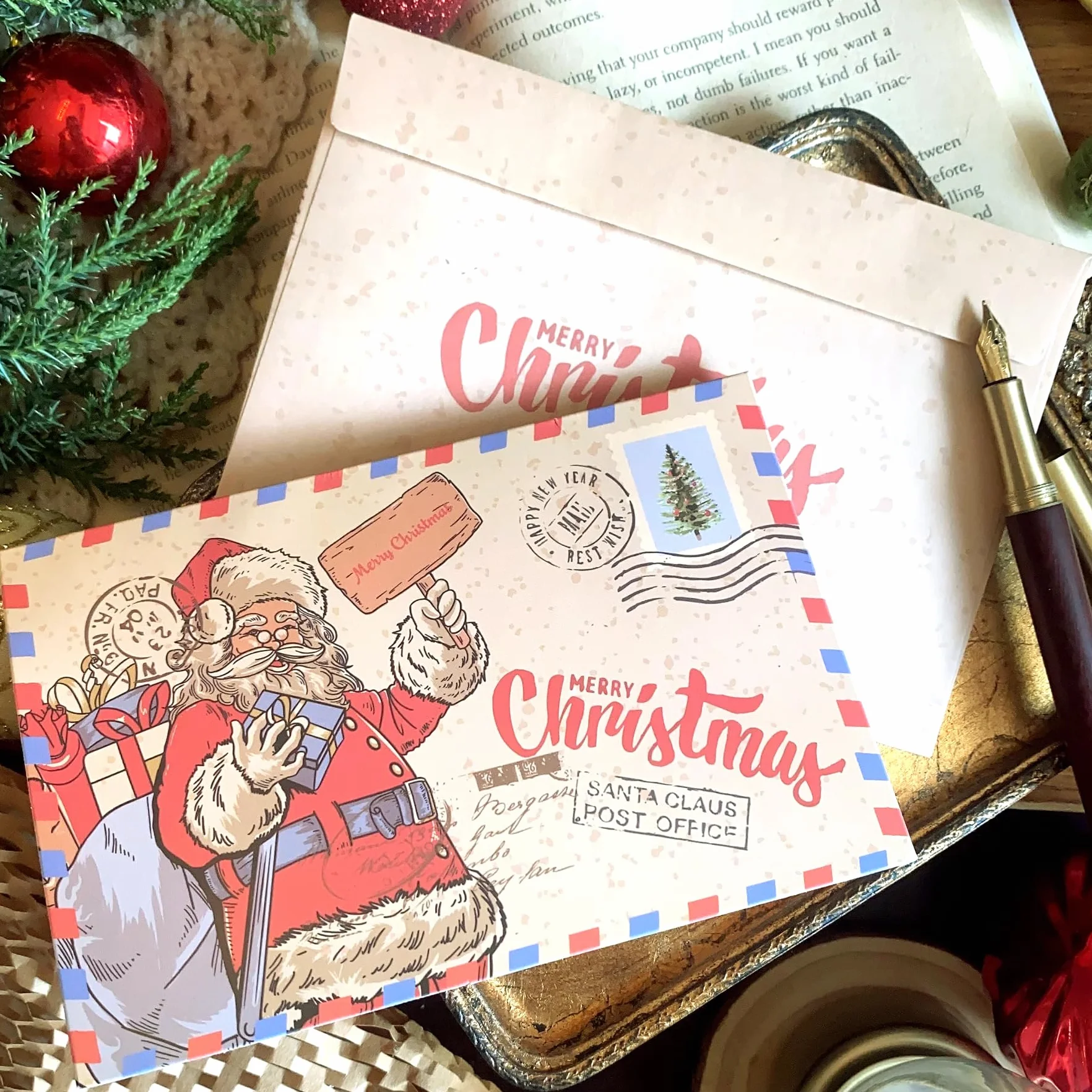 Biglietti Auguri Natale con Buste CLHXWU12 A6 Vintage