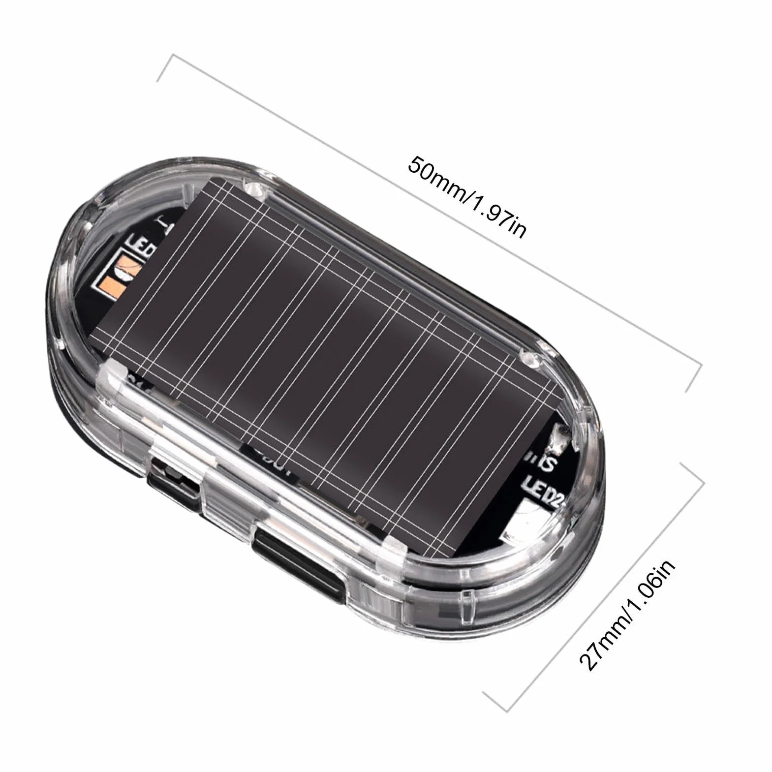 Luce lampeggiante di allarme auto ricaricabile solare LED antifurto per autovetture