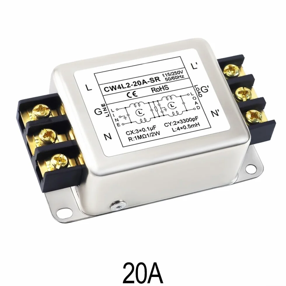 Filtro di alimentazione anti-interferenza 1 fase 2 stadi CW4L2 20A