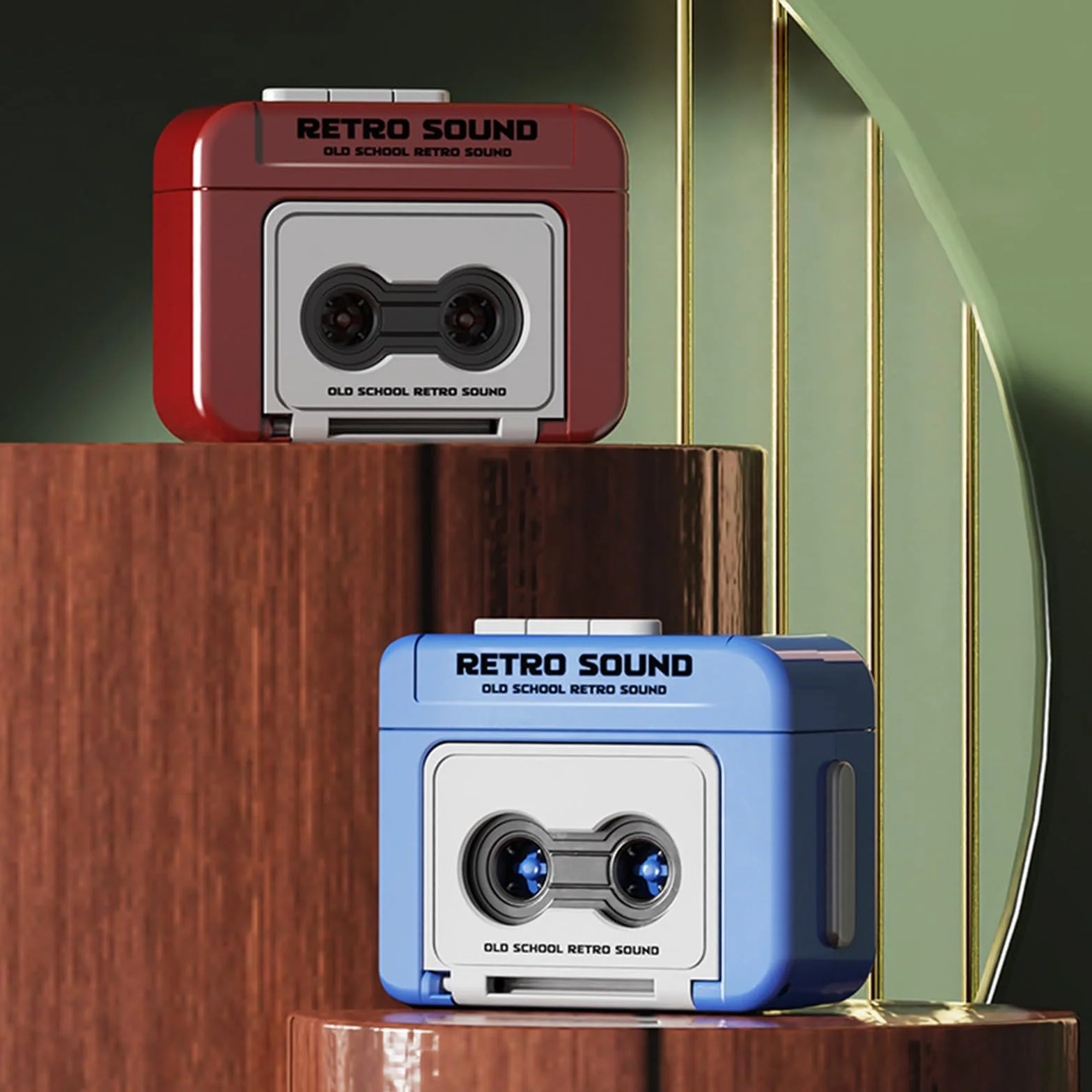 Retrò Piccolo lettore di cassette registratore a nastro musicale portatile