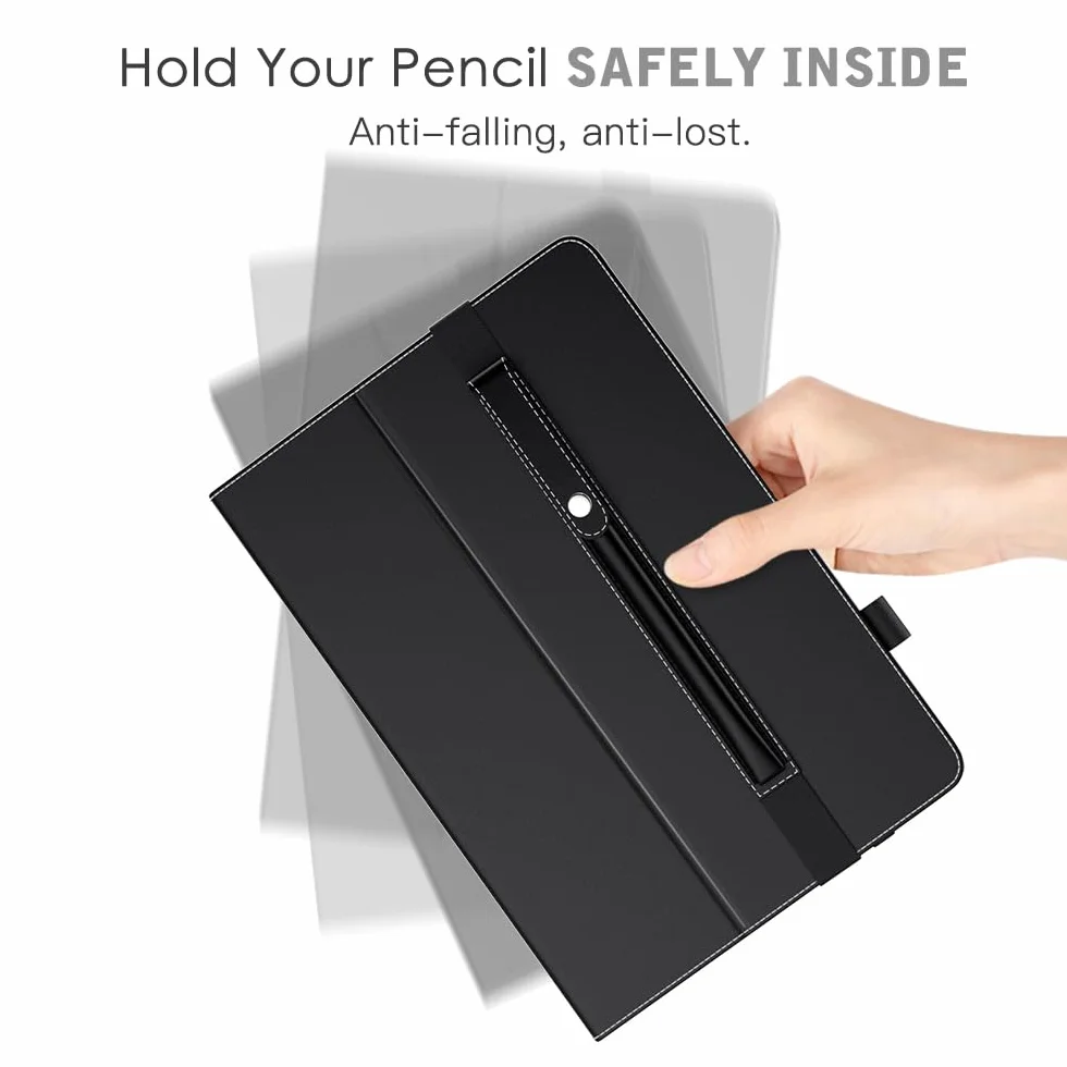 MoKo Portapenne per Apple Pencil PRO, 1a/2a Gen, USB-C, Pelle PU, iPad Pencil Custodia, Nero