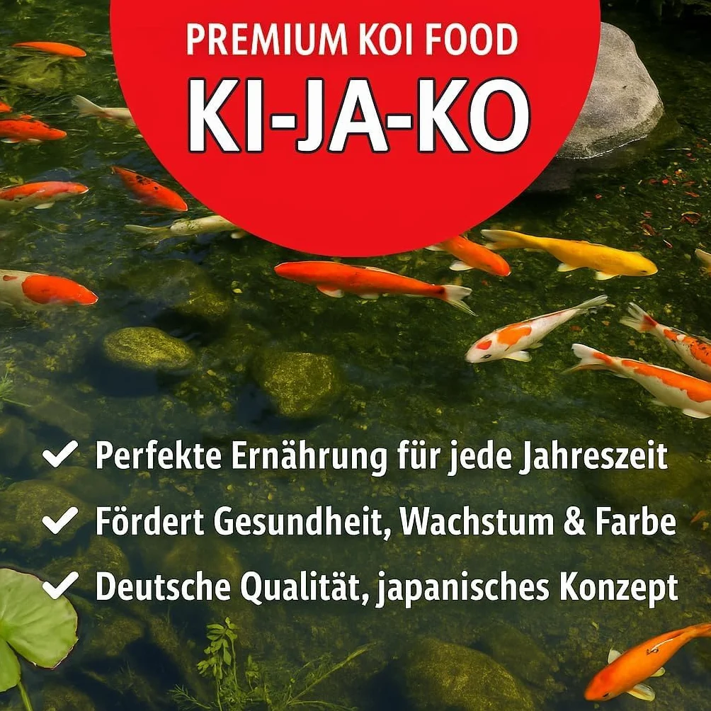 Health Mangime per carpe koi – 1 kg / 3 mm. Granuli galleggianti per giovani koi. Ricco di proteine, con germe di grano e Actigen. Cibo completo e altamente digeribile per pesci da laghetto