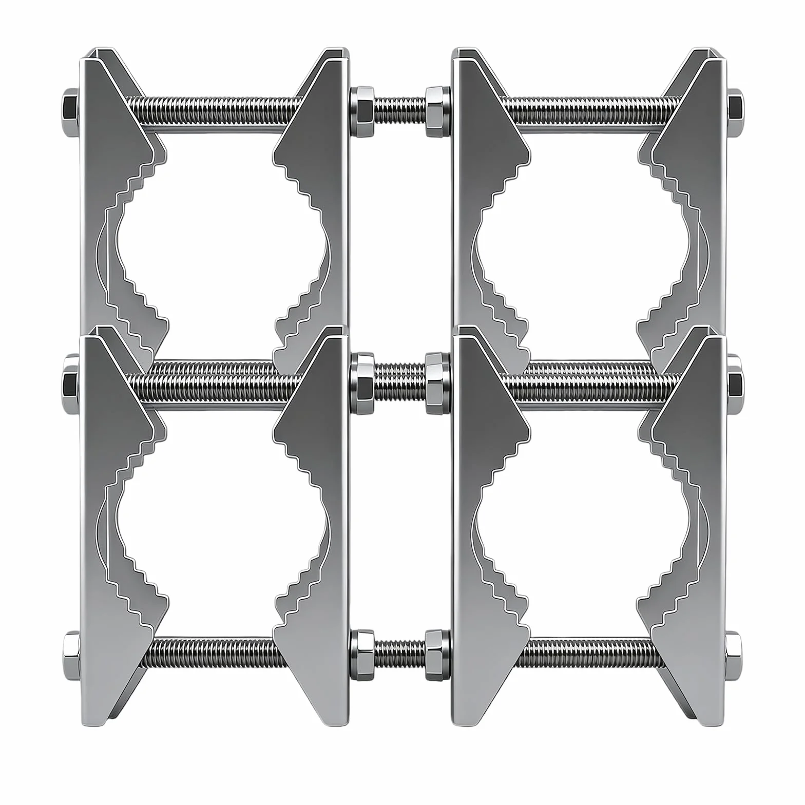 Staffa Supporto Antenna Esterno Doppia Morsetto Per Palo 25-50mm
