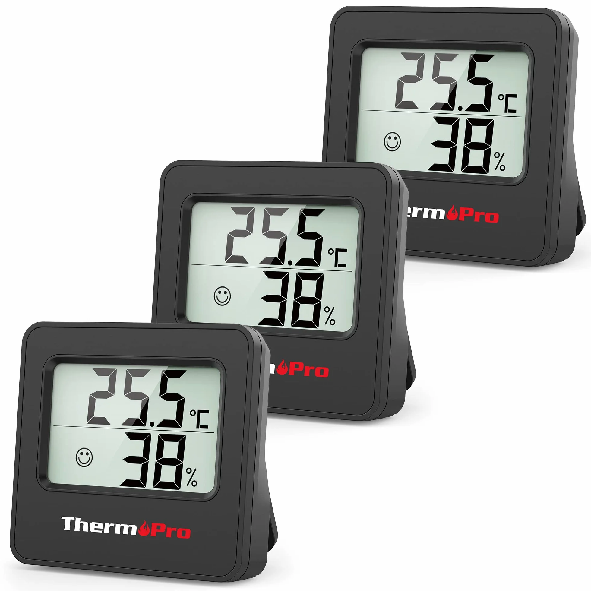 TempPro TP157-3 Termometro digitale per interni, termometro per la casa, misuratore di umidità con sensore di temperatura e umidità e icona a forma di viso, Precedentemente ThermoPro
