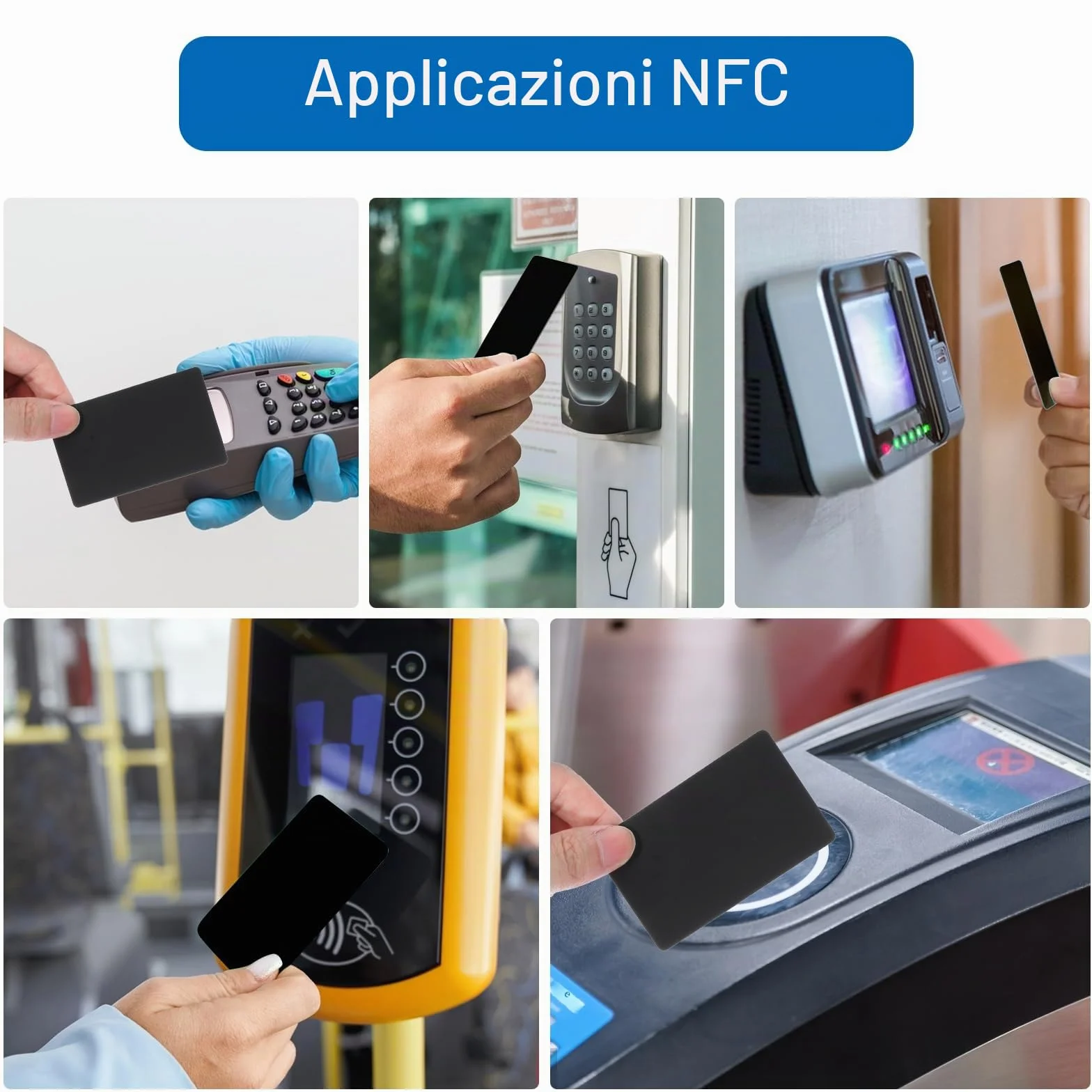 NFC NTAG 215 biglietti da visita riscrivibili in PVC 504 byte compatibili NFC