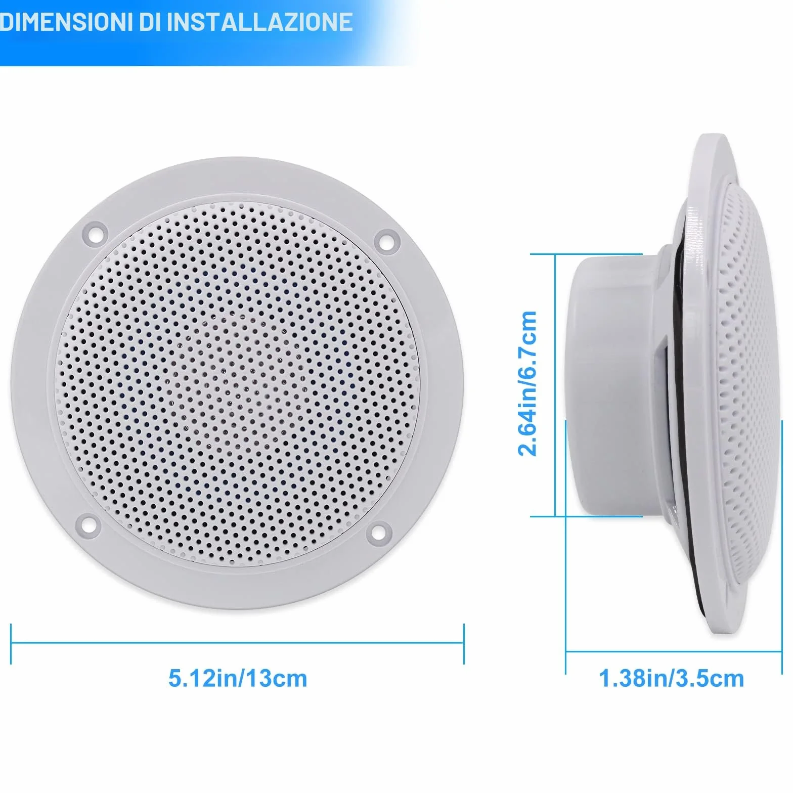 Herdio Set di altoparlanti da soffitto Bluetooth impermeabili