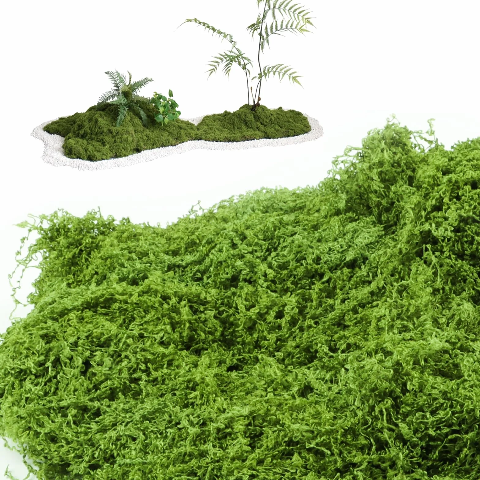 VMUTGA 200g Muschio Stabilizzato, Muschio Artificiale Riutilizzabili Muschio Decorativo Muschio Sintetico Verde Muschio Finto per Decorazioni Parete Casa Fai da Te Modellismo Artigianato