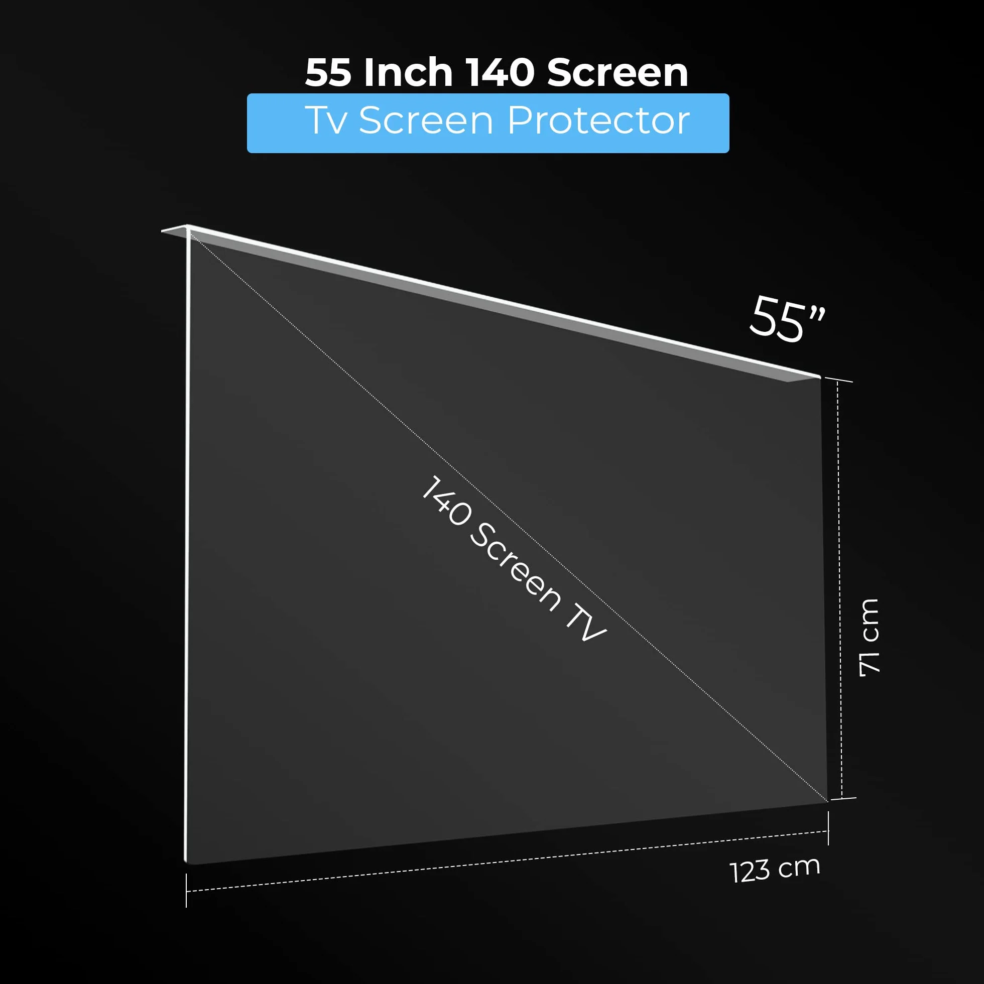 VENTON Salvaschermo per Televisori 140 (55 Pollici) Sospeso e Fisso Protezione Anti Danno Pellicola per LCD LED OLED 4K QLED HDTV