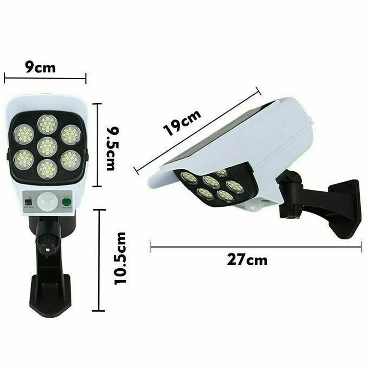 Telecamera finta con pannello solare e sensore di movimento sicurezza 77 led faretto luce
