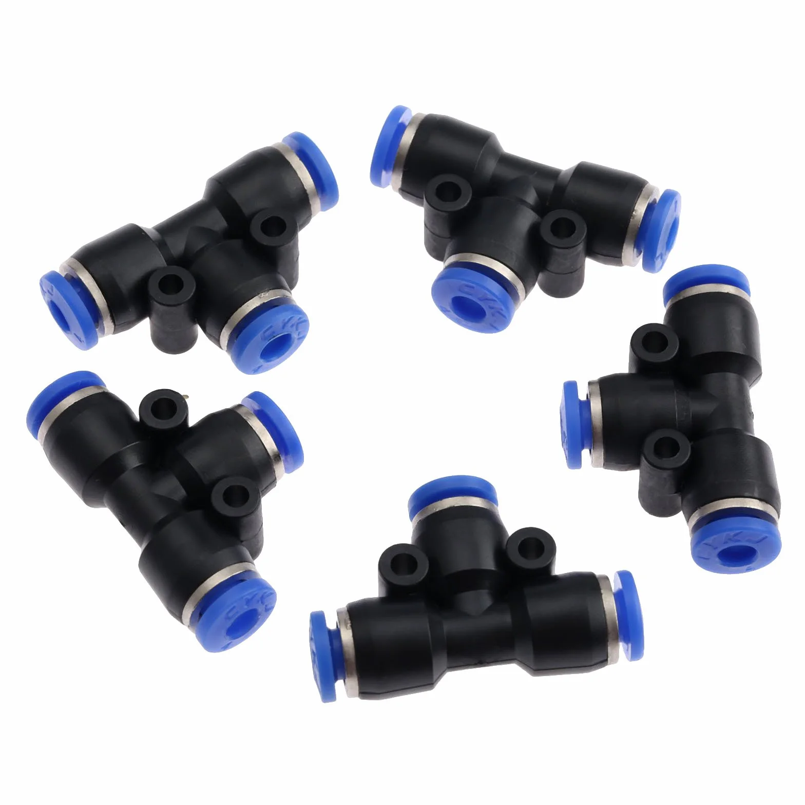 5pcs Tubo di raccordi rapidi pneumatici a 3 vie Tubo di irrigazione Connettore Push-in Tubo di irrigazione Raccordo tubo connettore rubinetto-4mm