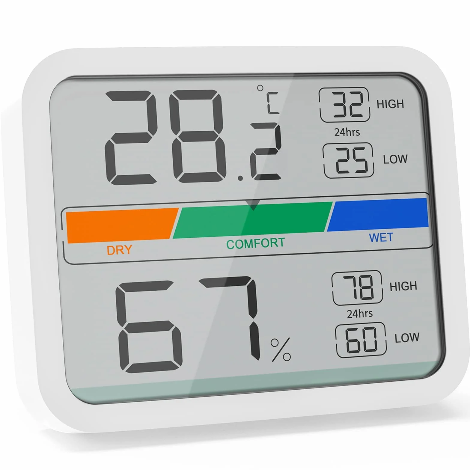 LIORQUE Igrometro Termometro Digitale Termometro Ambiente Interno Misuratore di umidità e Temperatura per Il Monitoraggio Ambiente in Casa e Ufficio Registrazioni Max/Min(Batteria Inclusa)