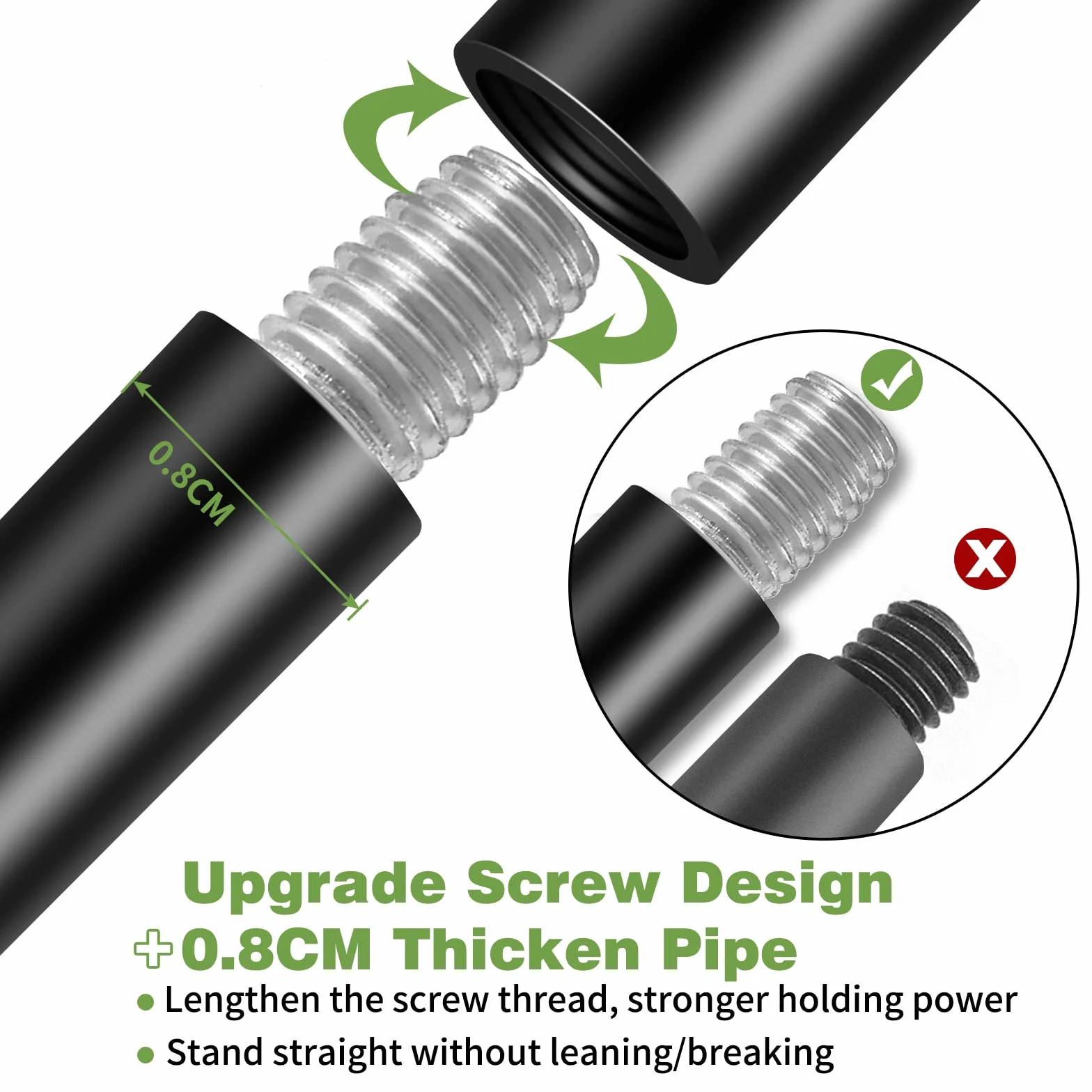 SEGNAYEN Ganci per luci da giardino 81 cm regolabili set di 2