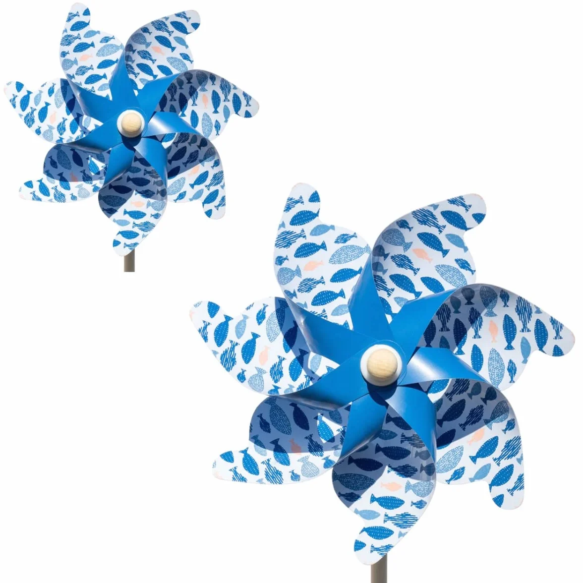 CIM Scacciapensieri – Moulin 31 – Girandola: Ø 31 cm, altezza: 75 cm (set da 2 pesci blu)