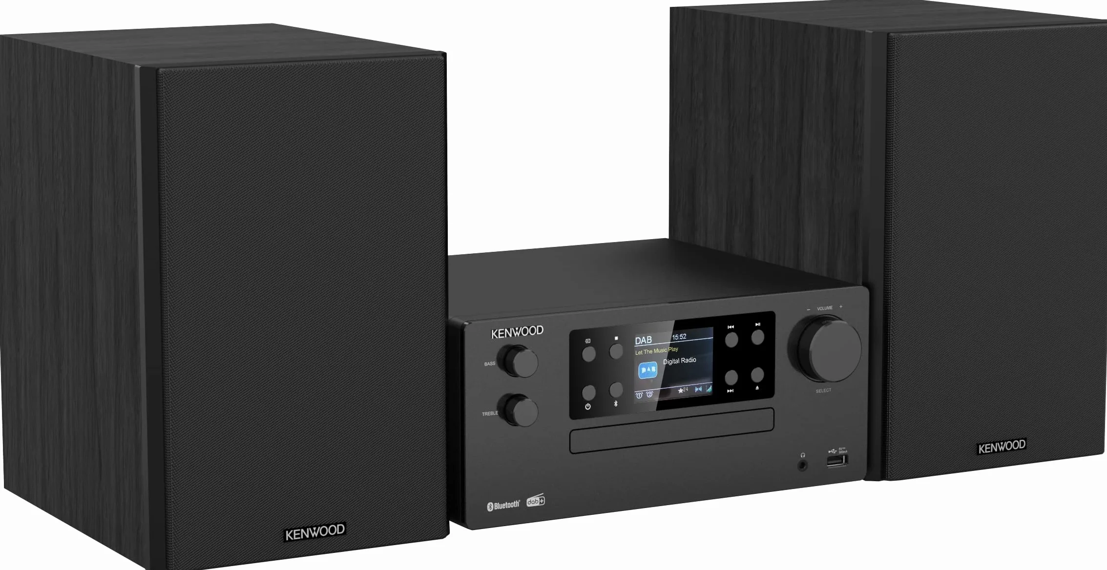 KENWOOD M-925DAB Sistema Micro HiFi Stereo DAB+ FM CD USB AUX 2,4" Display Colori Nero