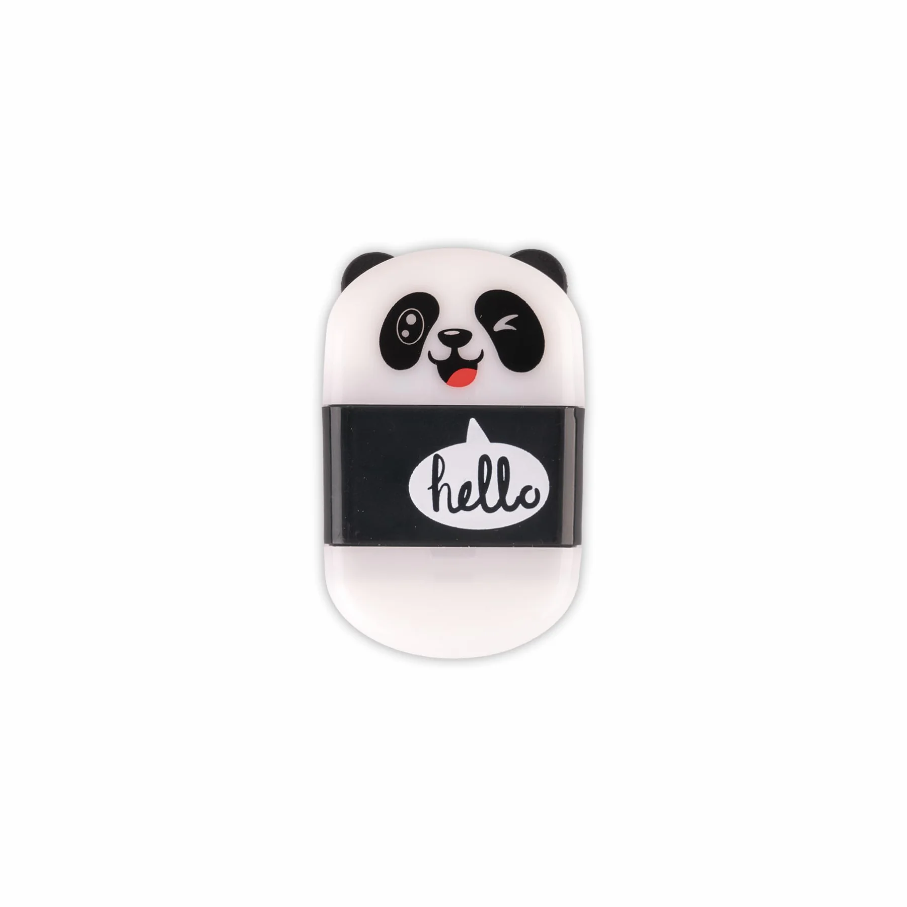 Colourbook Temperamatite 3 in 1 con Gomma e Contenitore Trucioli, Design Panda, Mini Temperino Compatto per Scuola, 4x1,5x1,5 cm