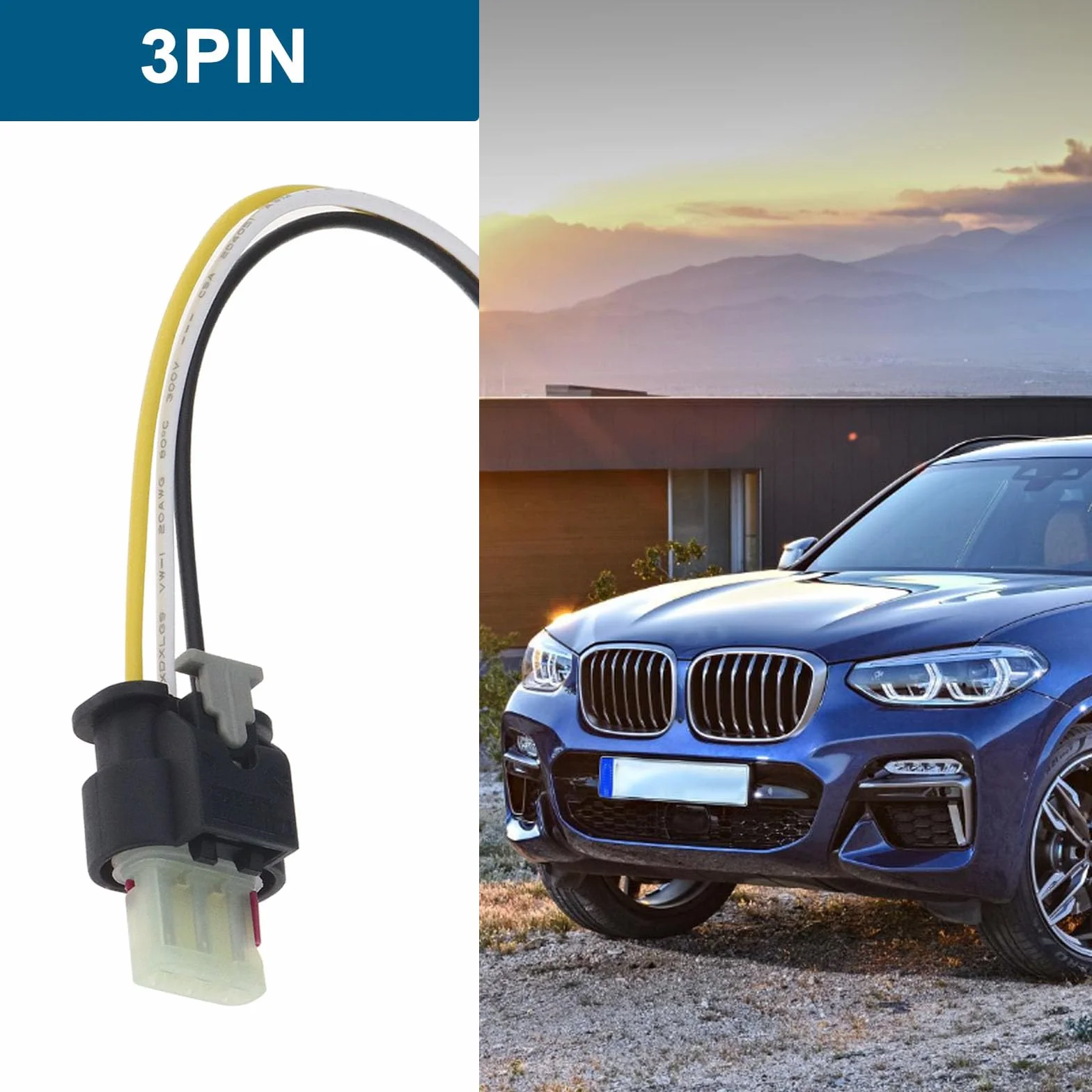 Connettore sensore di parcheggio PDC a 3 pin 2359997 compatibile con BMW X3 F25 X5 E70 F10 F11 15 cm
