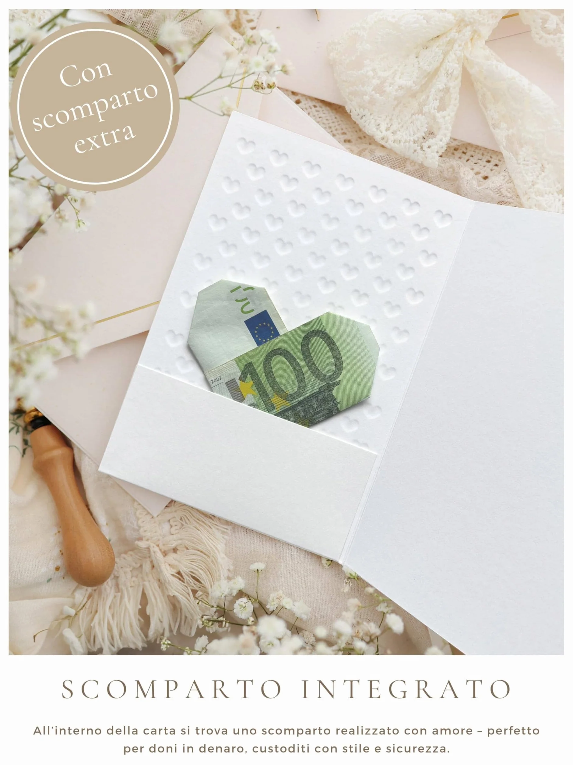 Joli Coon Biglietto auguri matrimonio Signature 3D - Biglietto di auguri 3D con busta FinePaper e adesivo sigillo