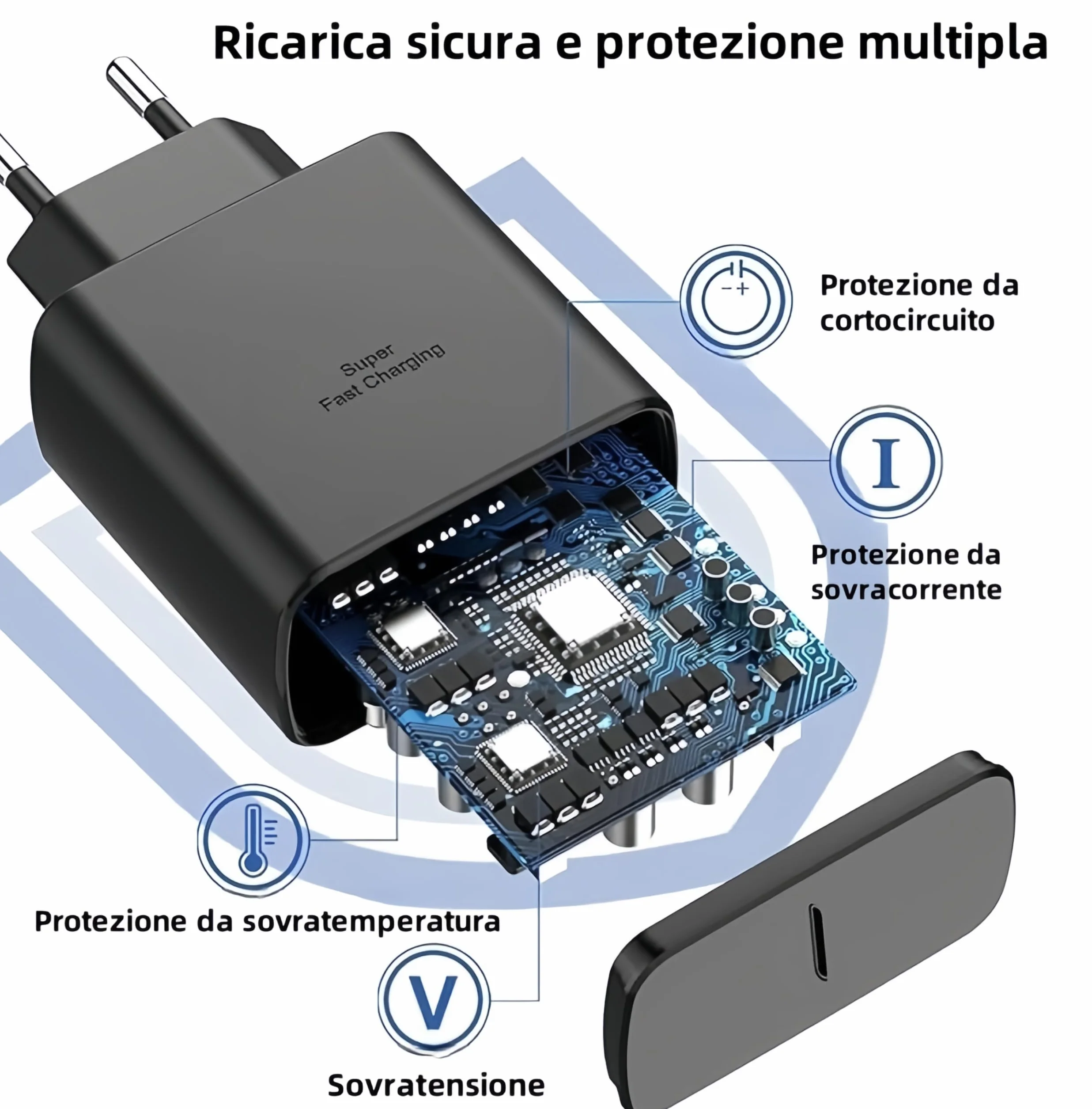 Samsung 45W USB C Caricabatterie Rapido con Cavo 2M per Galaxy S26 S25 S24 S23 S23+ S23 Ultra S22 S21 S20 Note20 A73 A53 S10 Tipo C Adattatore