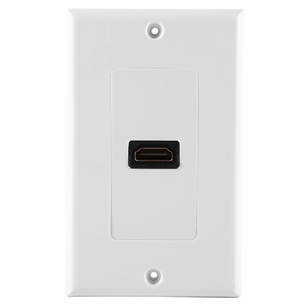 Piastra da parete HDMI femmina placcata in oro 1 porta bianco