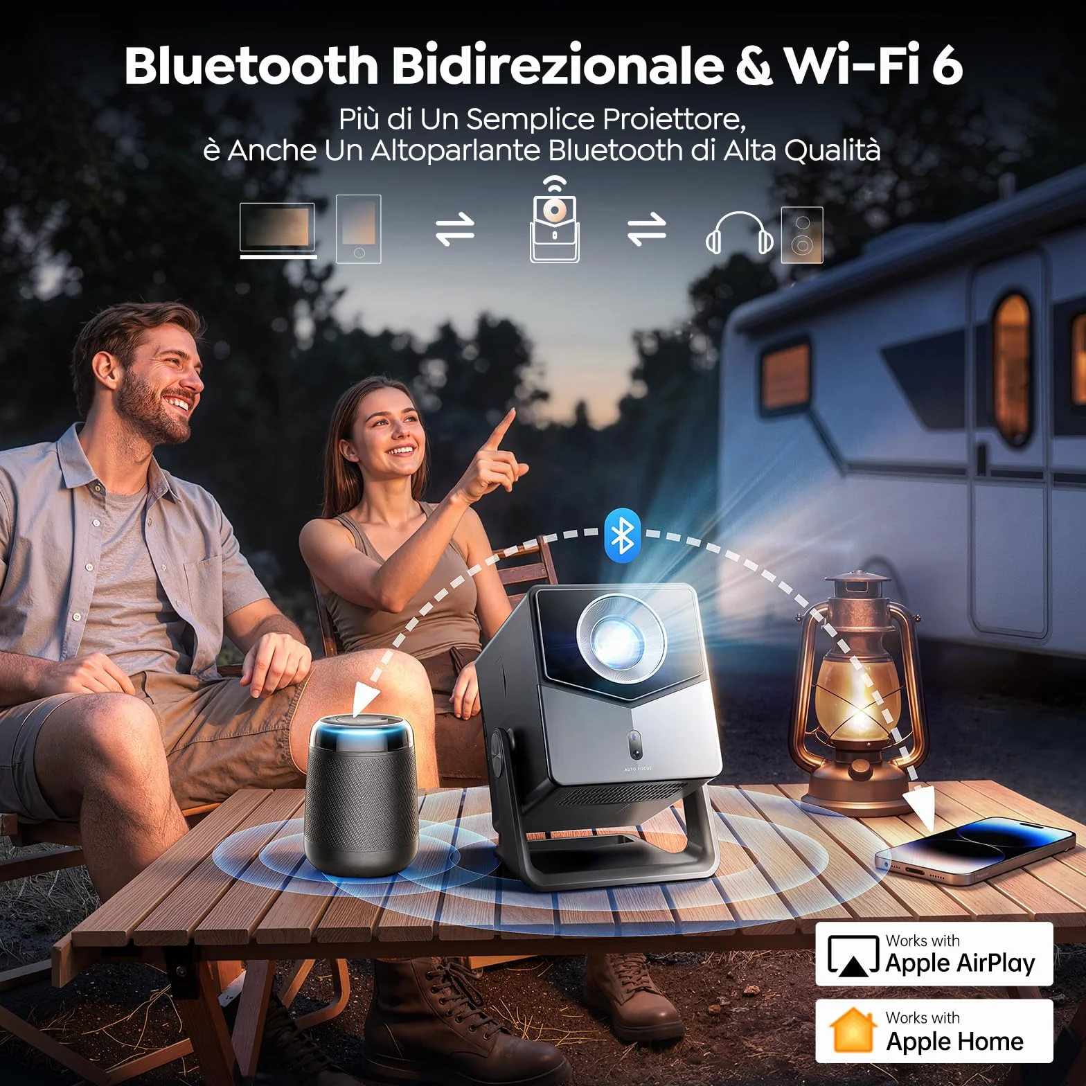 TOPTRO A2 Proiettore 4K 1400 ANSI Auto Focus Keystone Dolby Audio Bluetooth 5.4