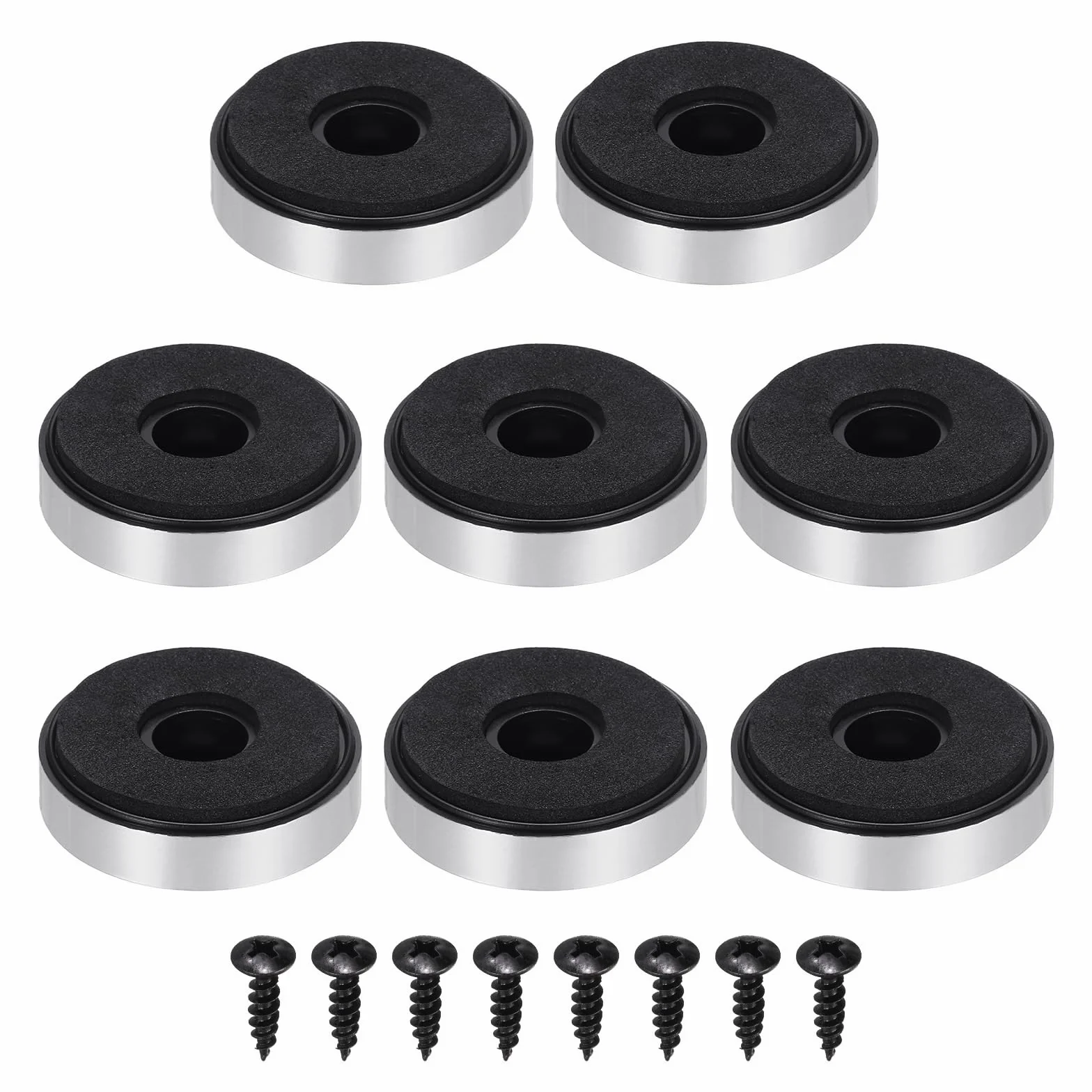 QUARKZMAN 8 Pezzi Piedini Isolanti per Altoparlanti 40mmx10mm Base Antivibrante in Schiuma Plastica per Amplificatore HiFi Home Theater Argento