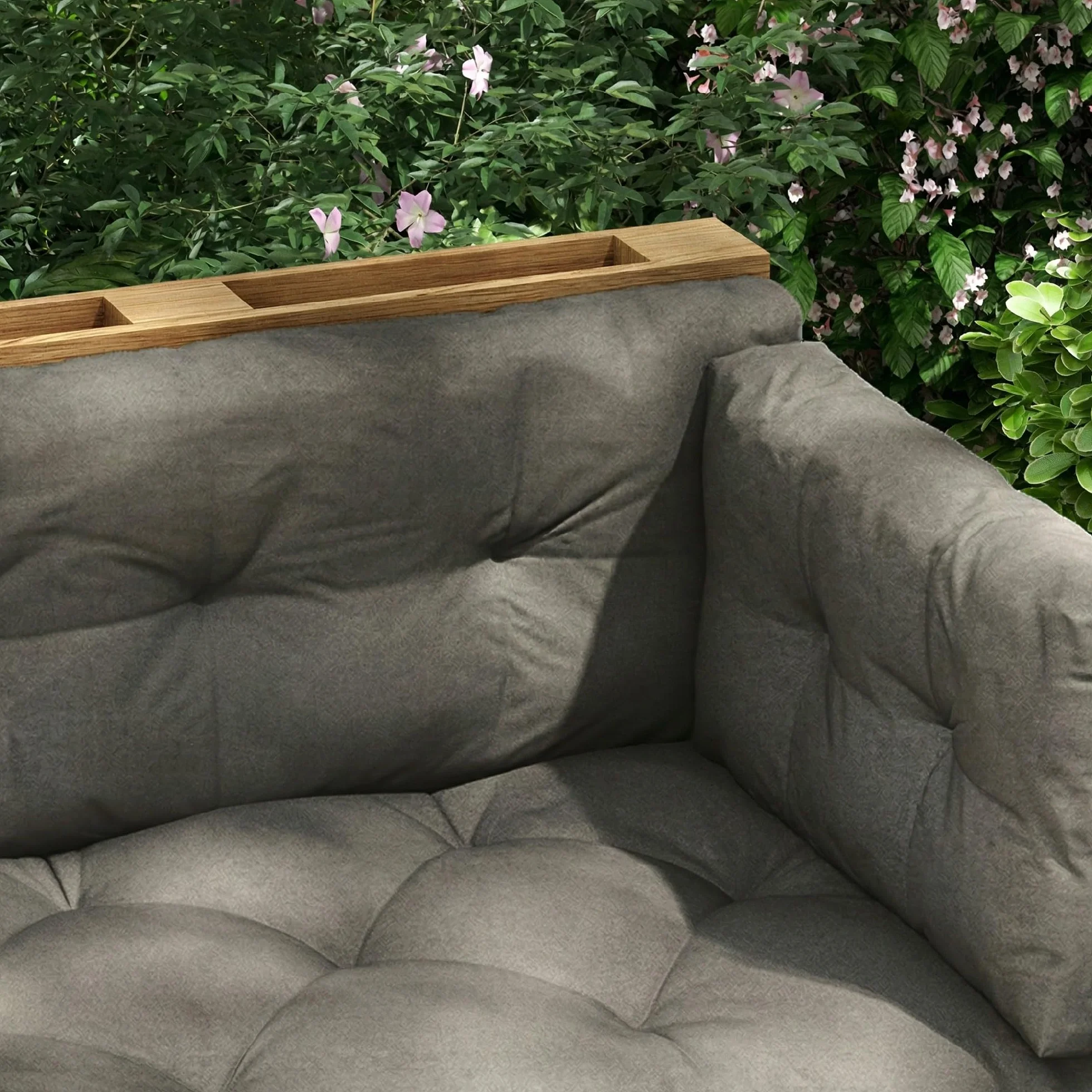 Outsunny Cuscini per Pallet da Giardino 3 Pezzi, Imbottitura Spessa, Poliestere, Grigio Carbone