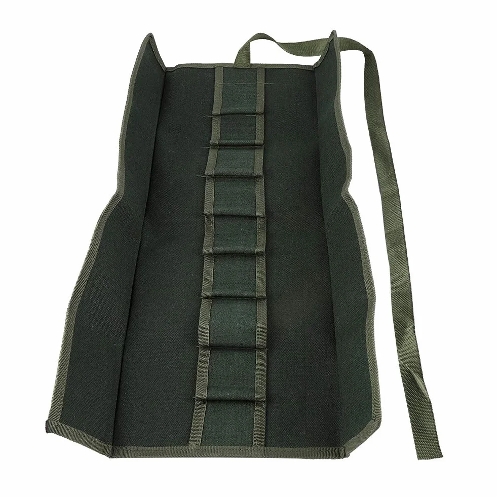 Borsa a rullo per attrezzi da giardinaggio su tela Borsa portaoggetti in rotolo per strumenti bonsai Pacchetto multifunzionale Borsa a rotelle con 10 tasche per giardinaggio